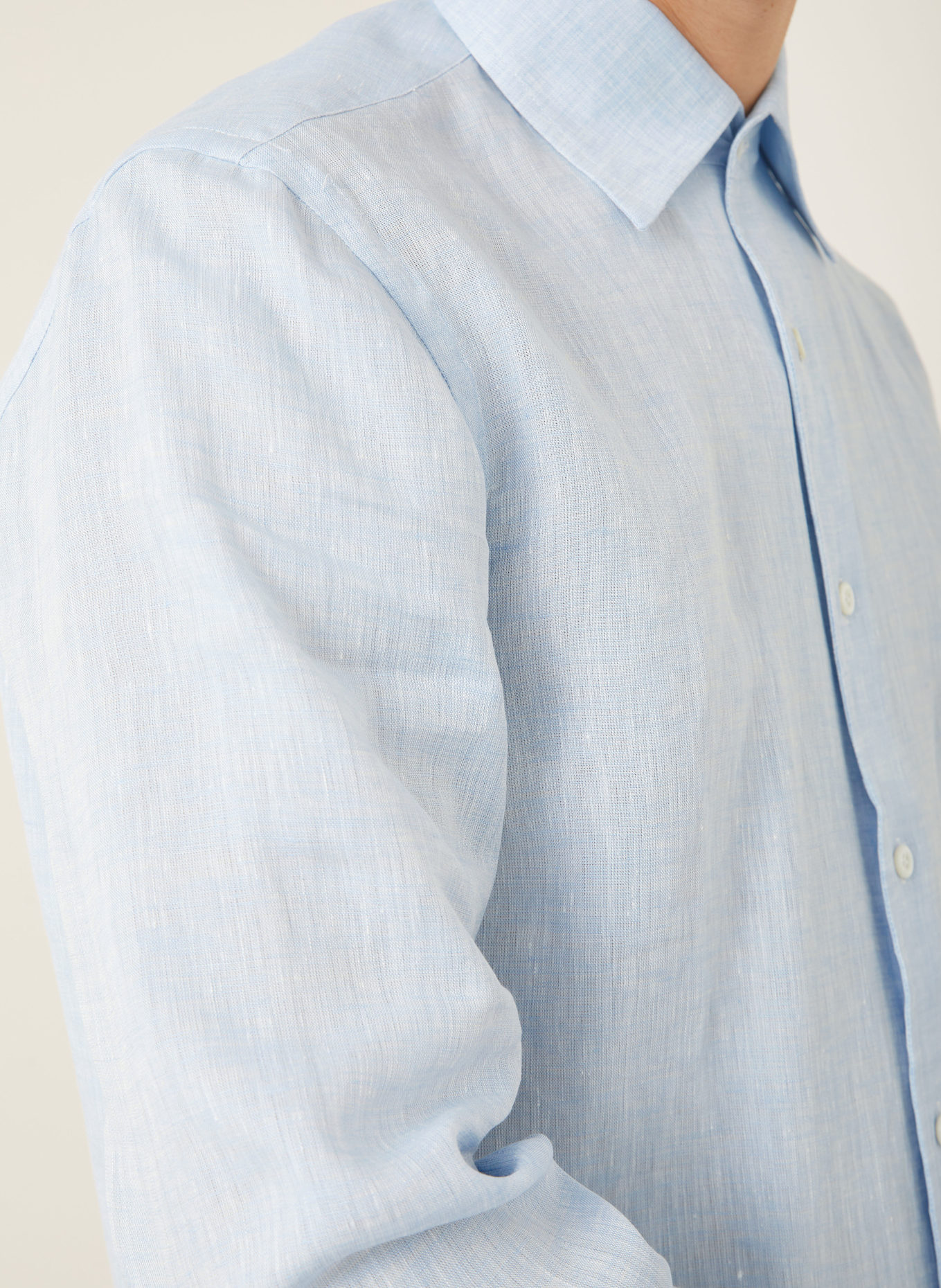 FIORONI Leinenhemd Regular Fit: HELLBLAU