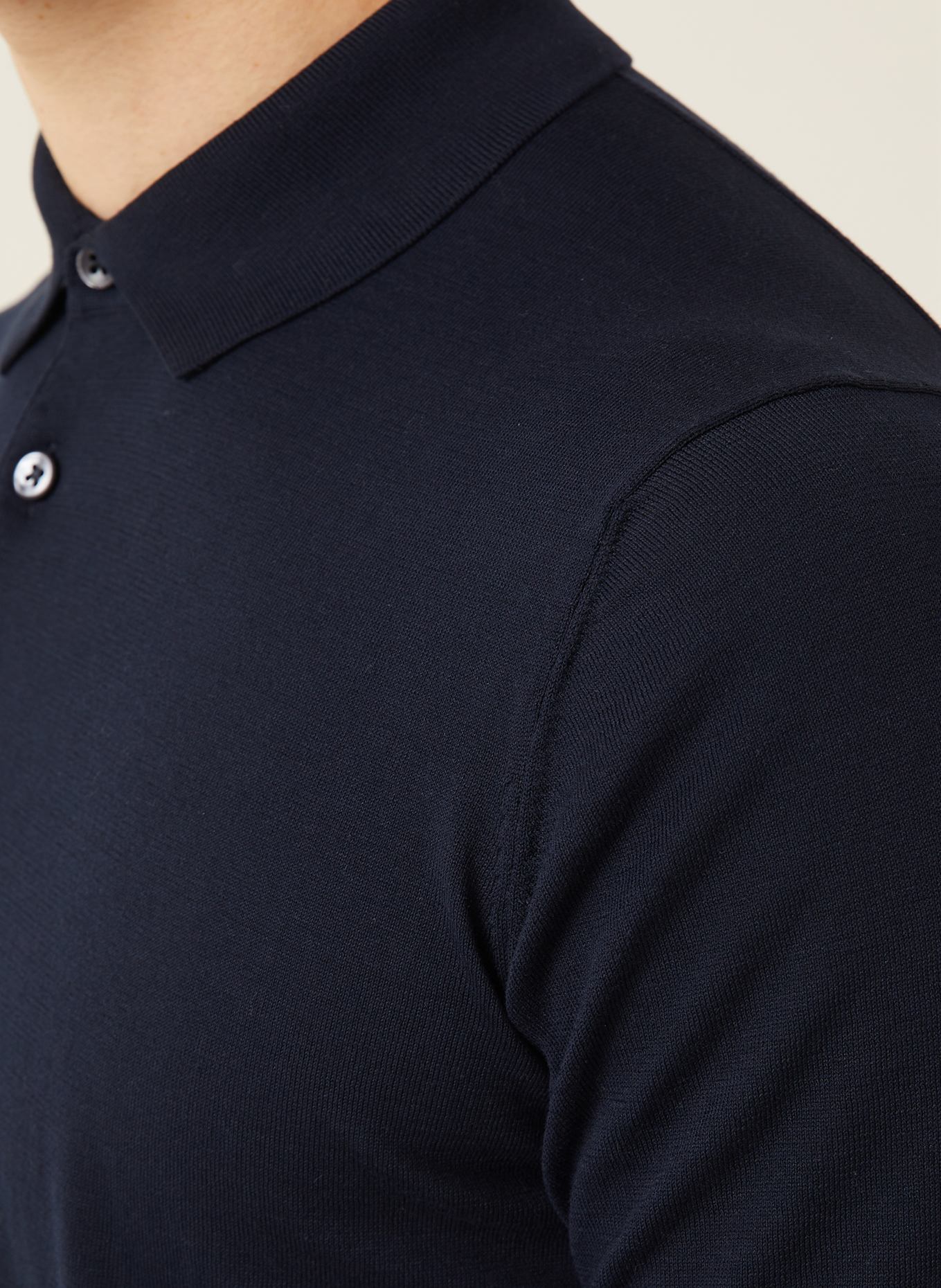 FIORONI Strick-Poloshirt: DUNKELBLAU