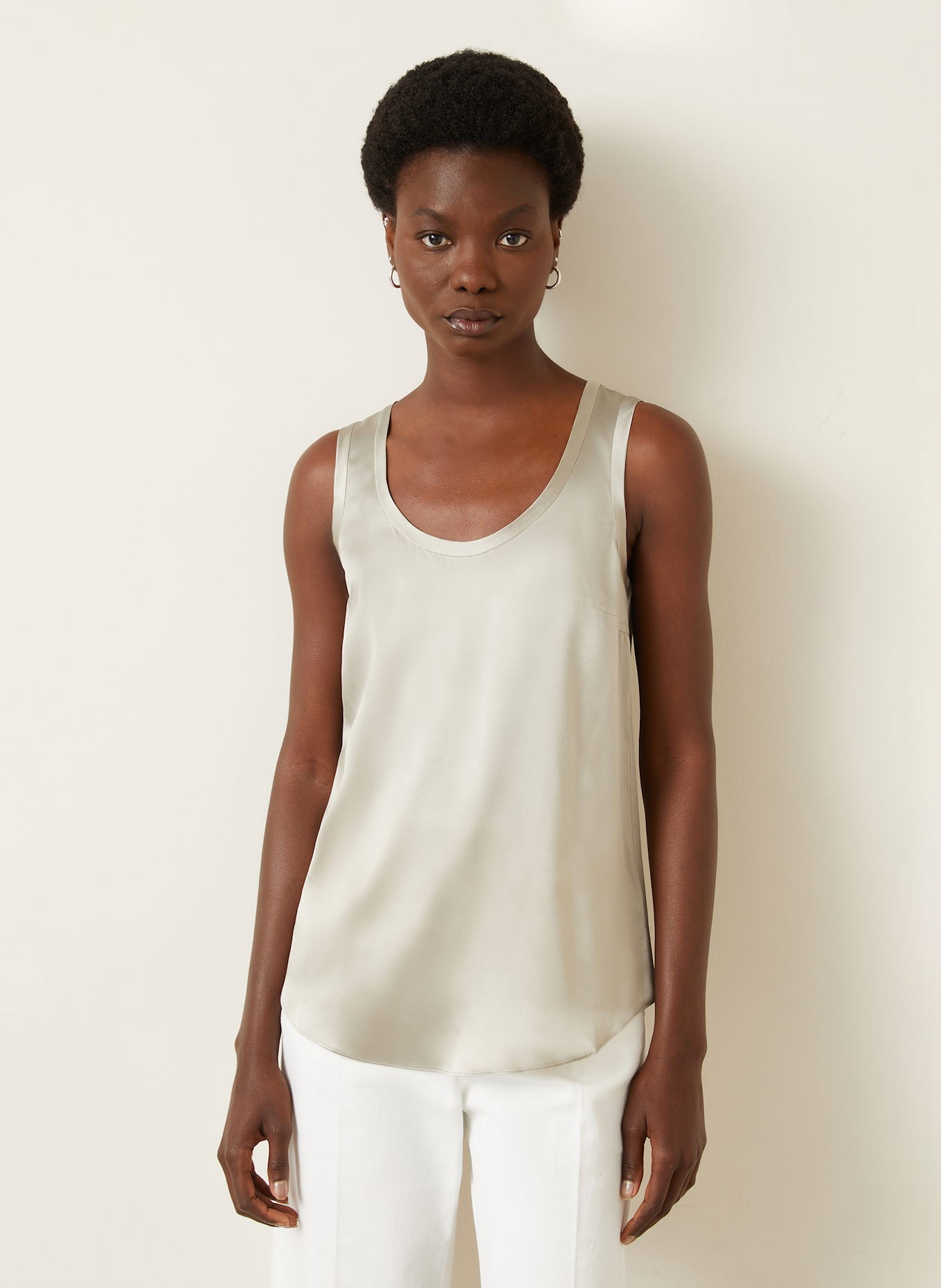 BRUNELLO CUCINELLI Seidentop: SILBER