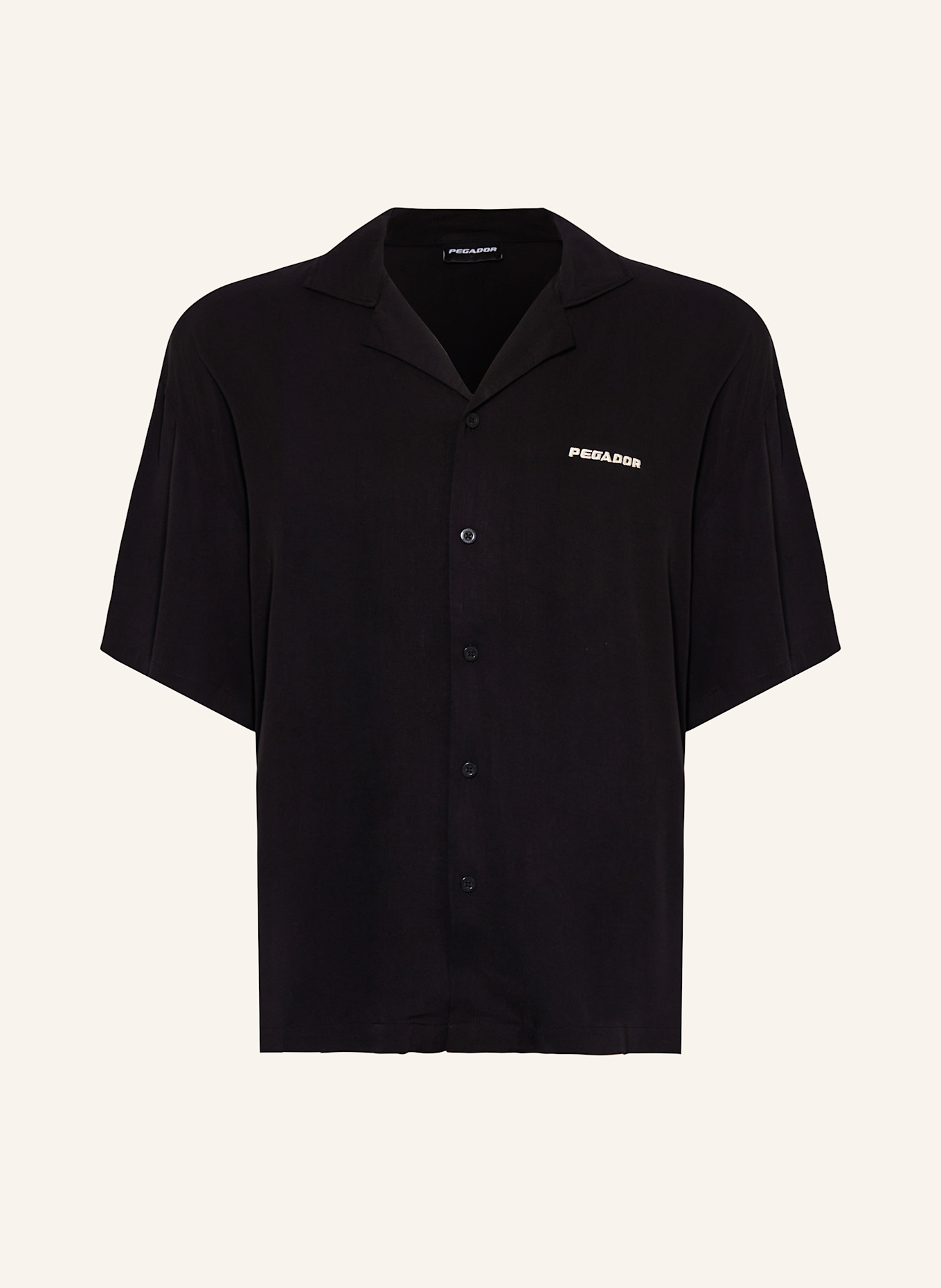 PEGADOR Resorthemd Comfort Fit: SCHWARZ