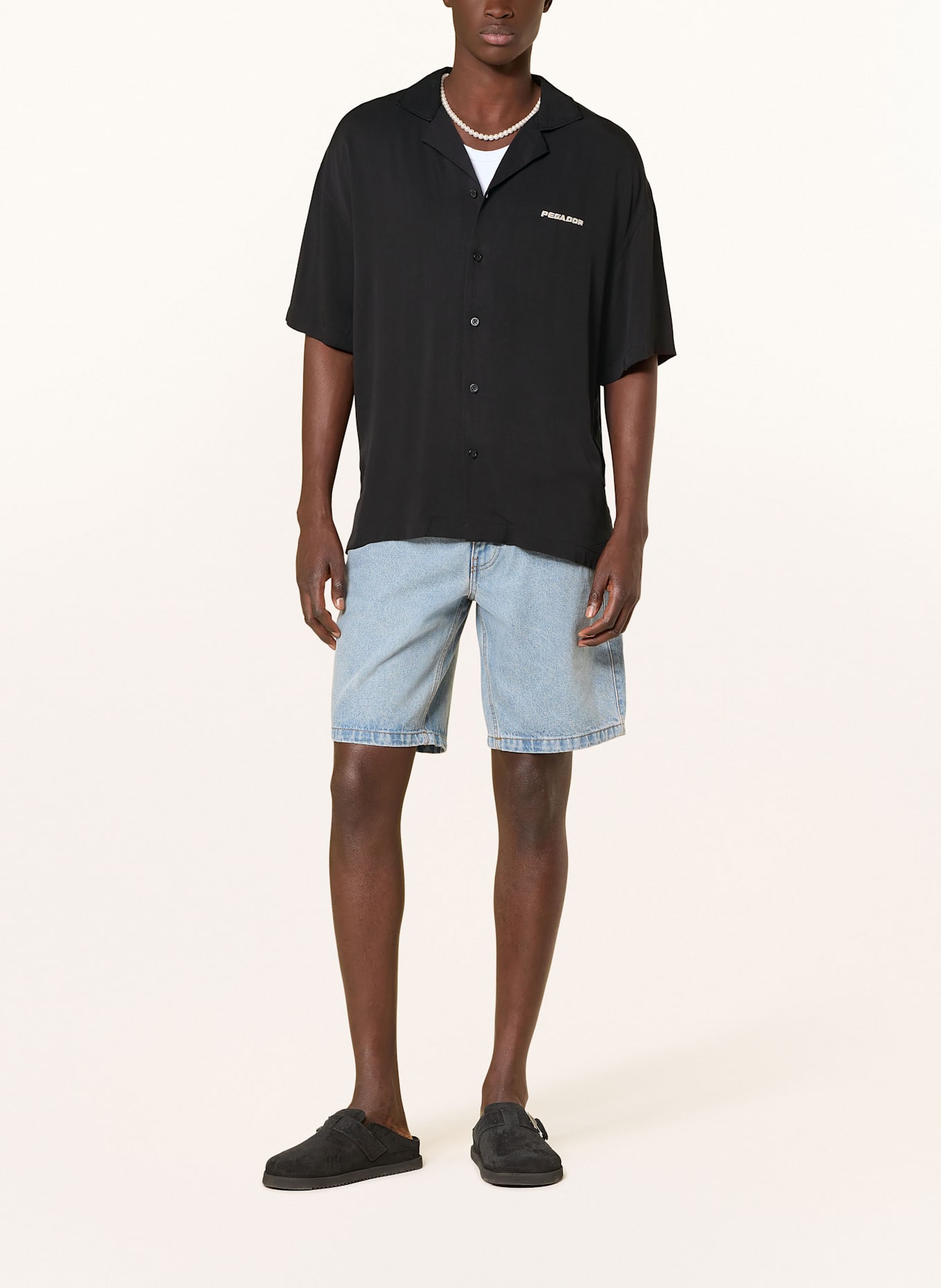 PEGADOR Resorthemd Comfort Fit: SCHWARZ