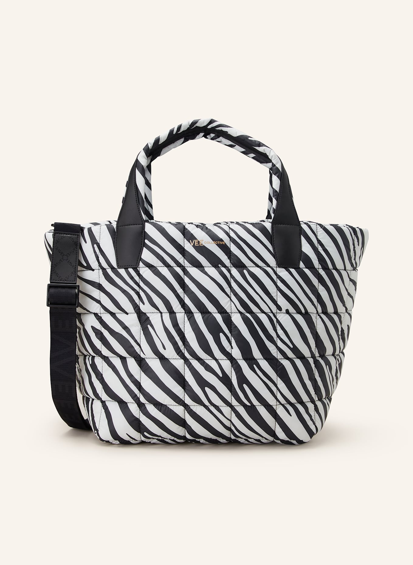 Vee Collective Torba shopper PORTER TOTE MEDIUM: BIAŁY/ CZARNY