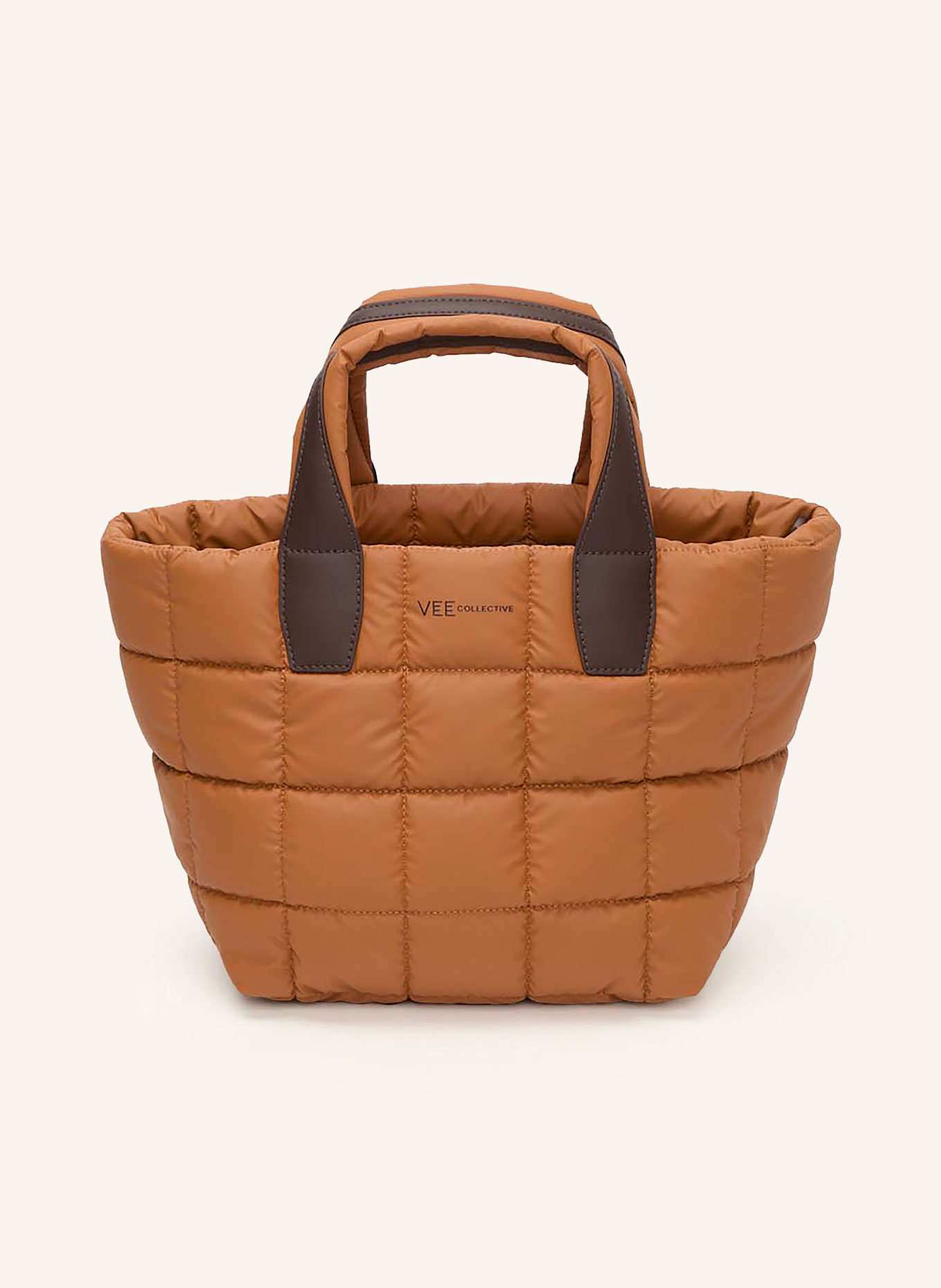 Vee Collective Shopper PORTER TOTE SMALL with pouch: COGNAC