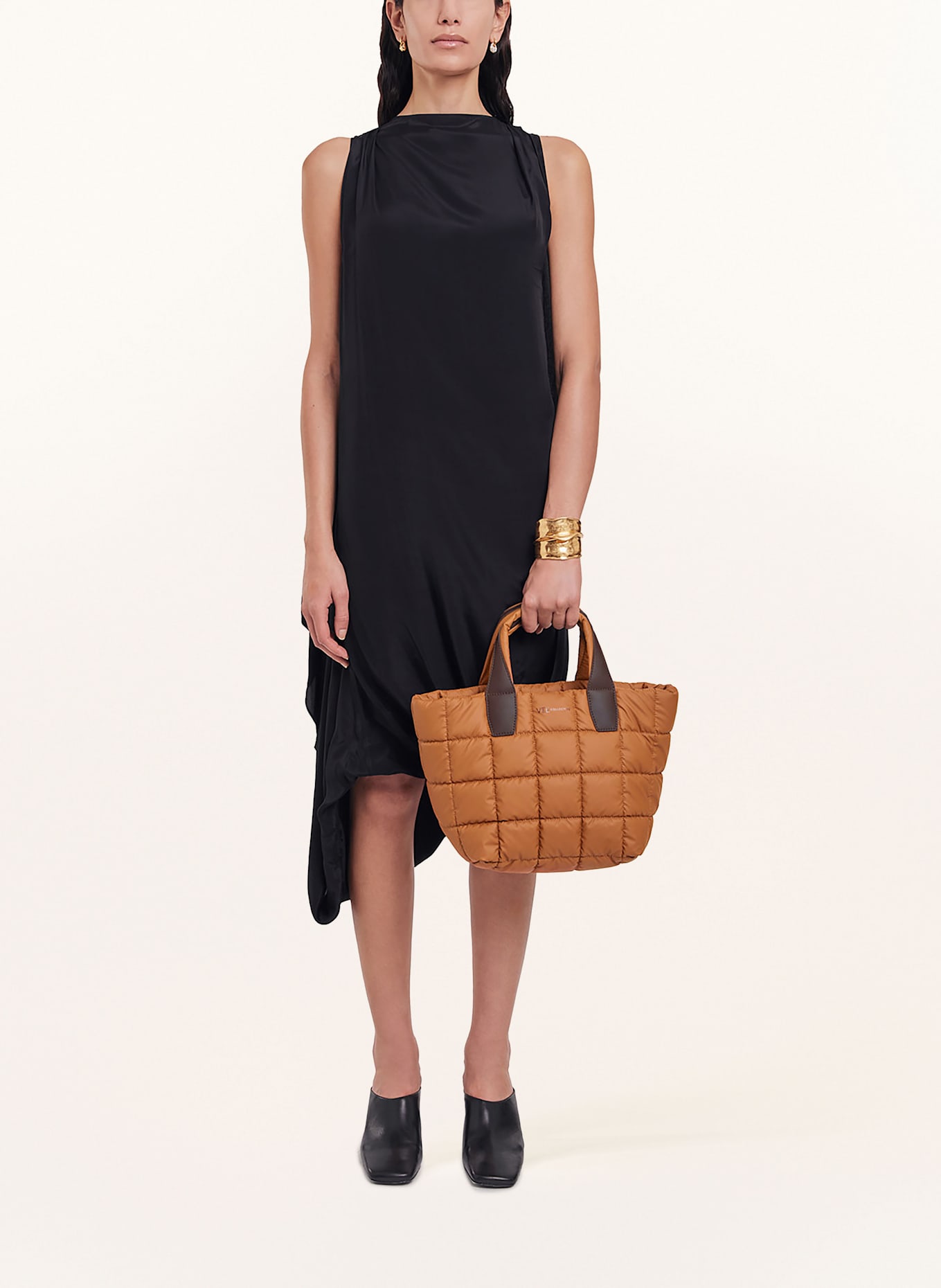 Vee Collective Shopper PORTER TOTE SMALL with pouch: COGNAC