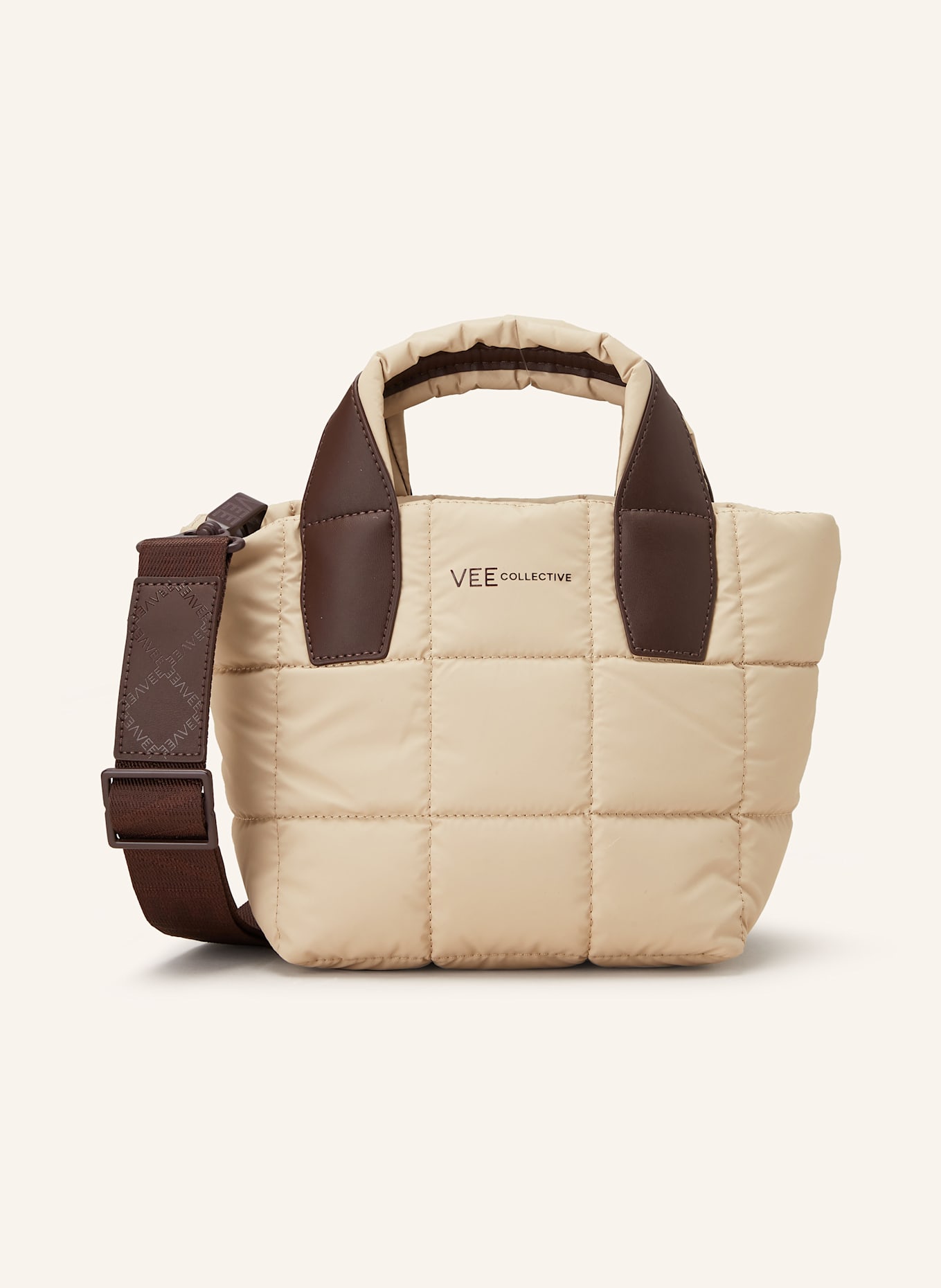 Vee Collective PORTER MINI TOTE handbag with pouch: CREAM