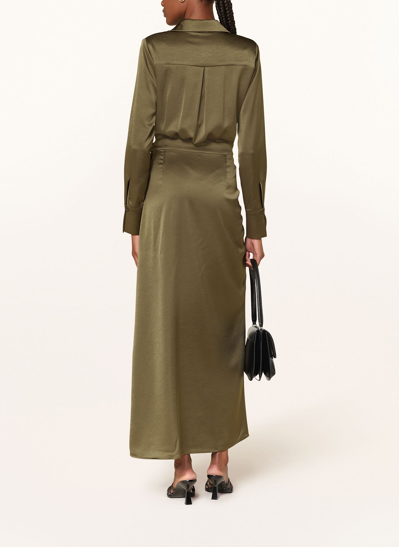 RIANI Wickelkleid aus Satin: GRÜN