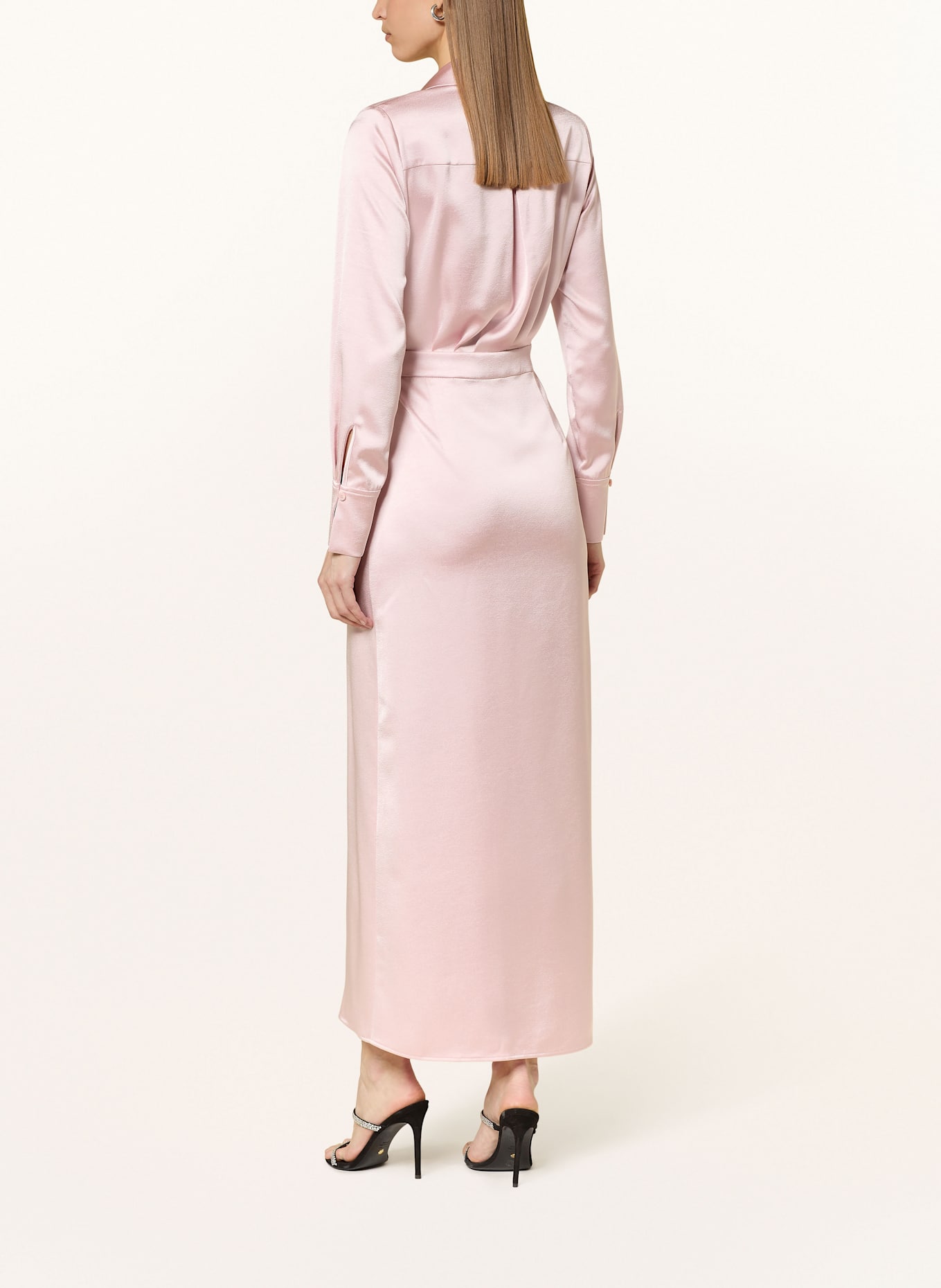RIANI Wickelkleid aus Satin: ROSÉ