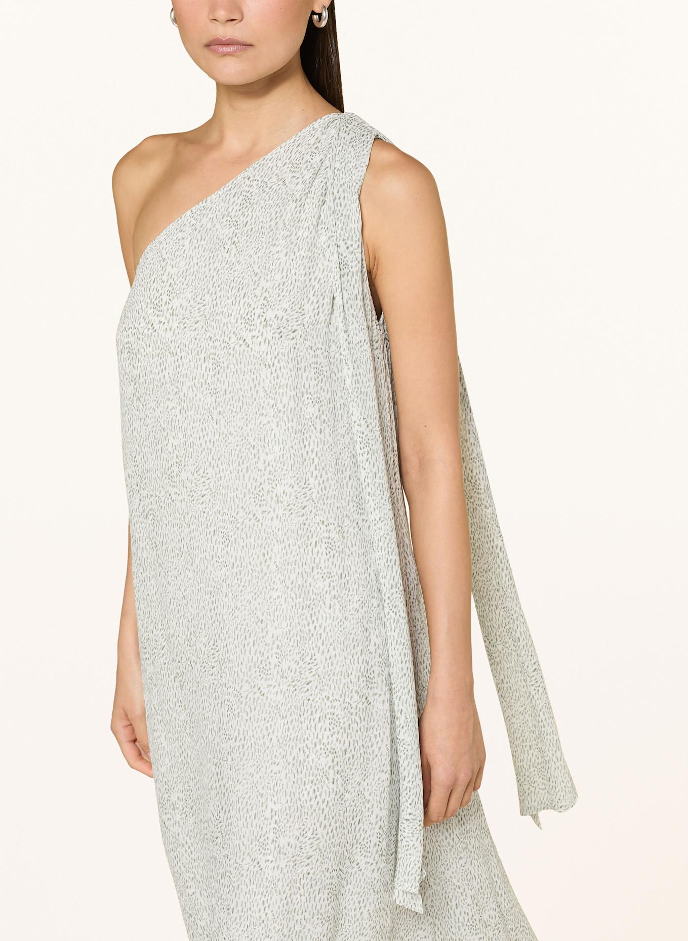 RIANI One-Shoulder-Kleid: WEISS / KHAKI