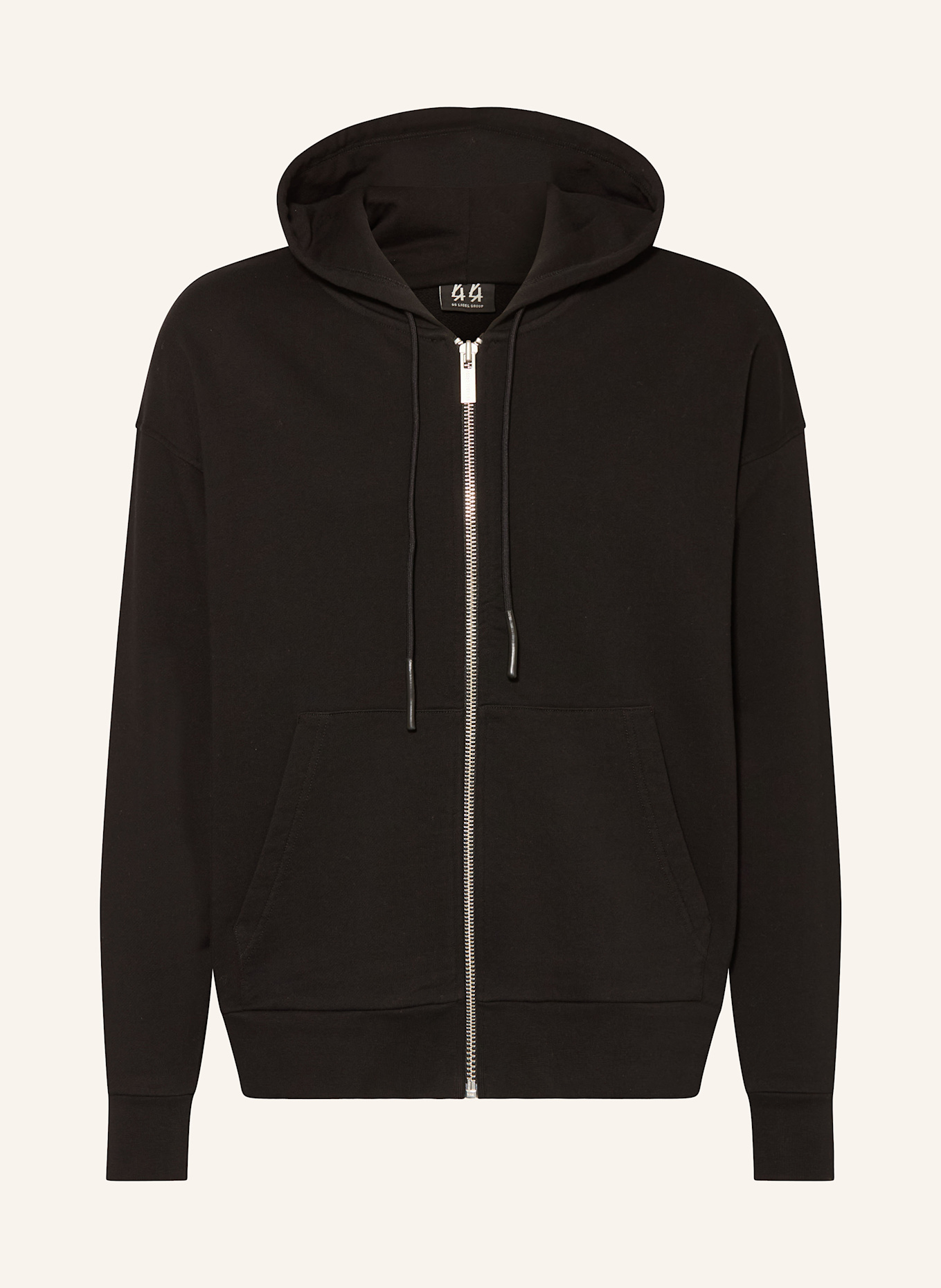 44 LABEL GROUP Sweat jacket: BLACK / LIGHT GRAY