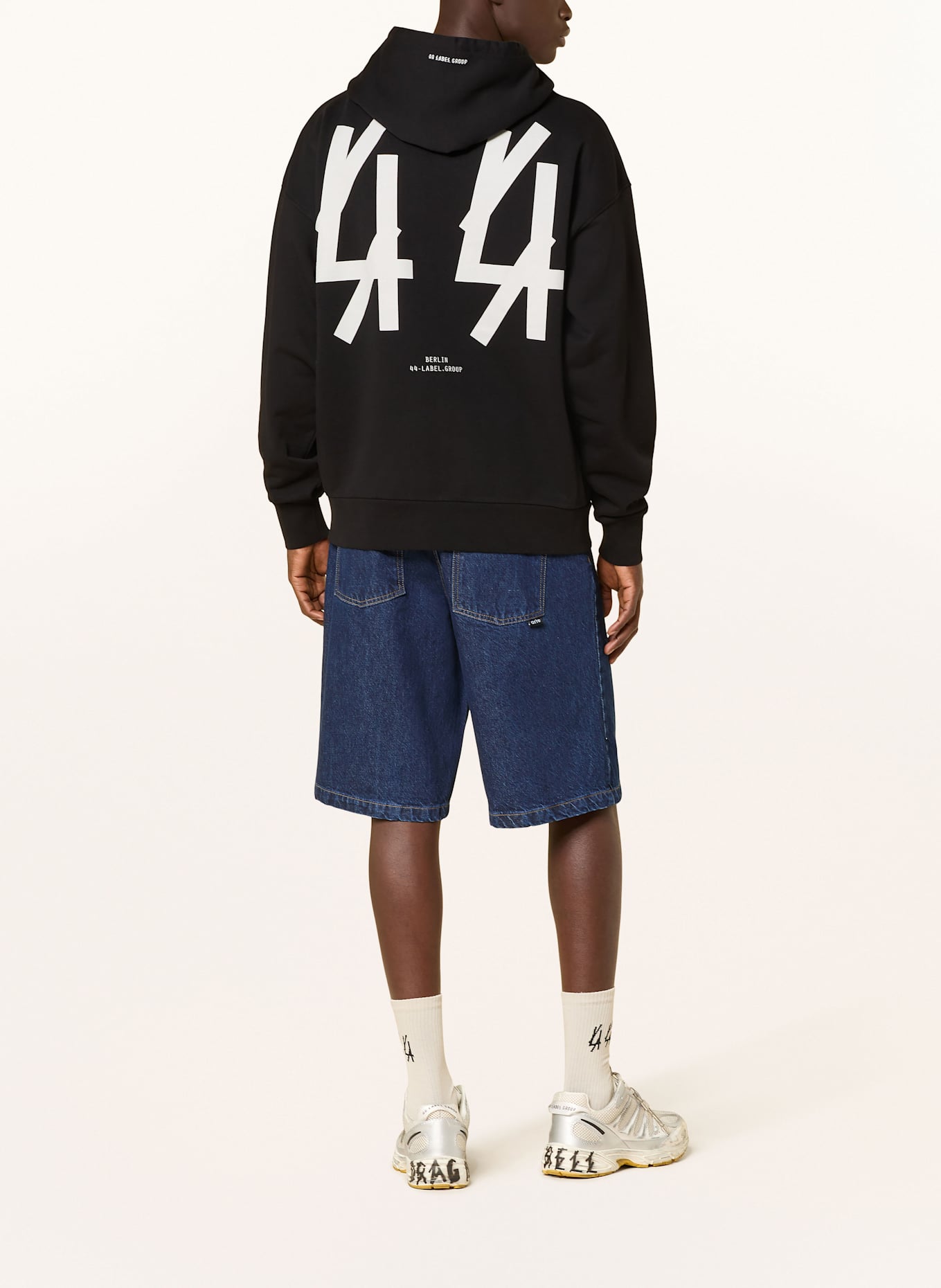 44 LABEL GROUP Sweat jacket: BLACK / LIGHT GRAY