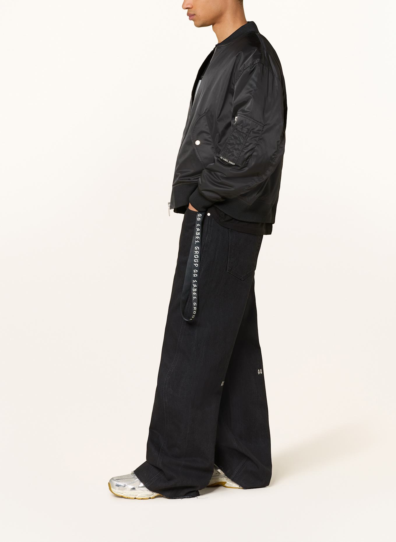 44 LABEL GROUP PAPPAS baggy fit jeans, Color: 099 BLACK (Image 4)