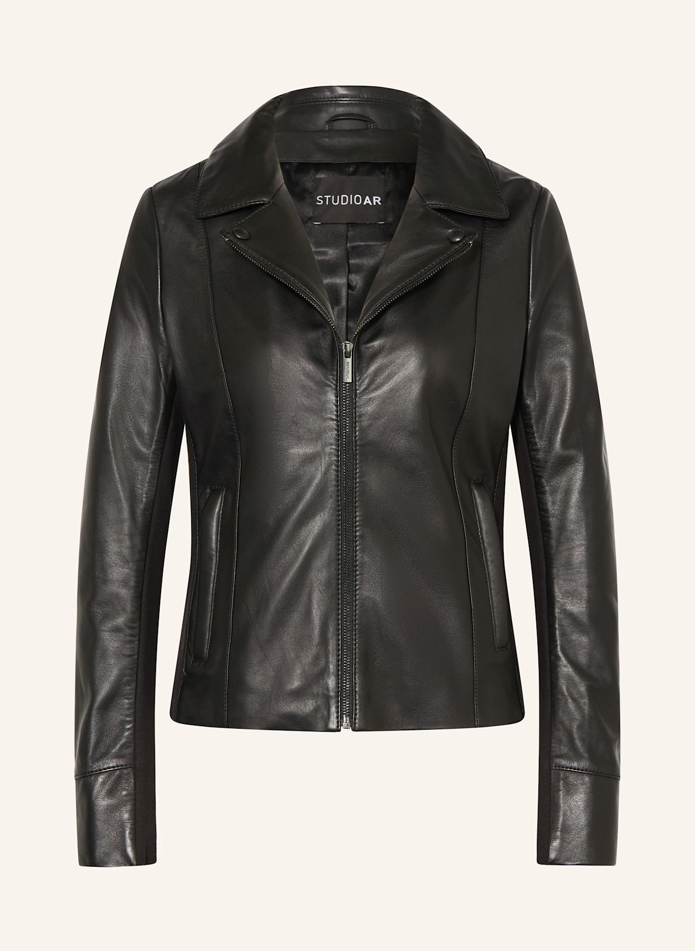 STUDIO AR Kurtka skórzana JOSIE: CZARNY
