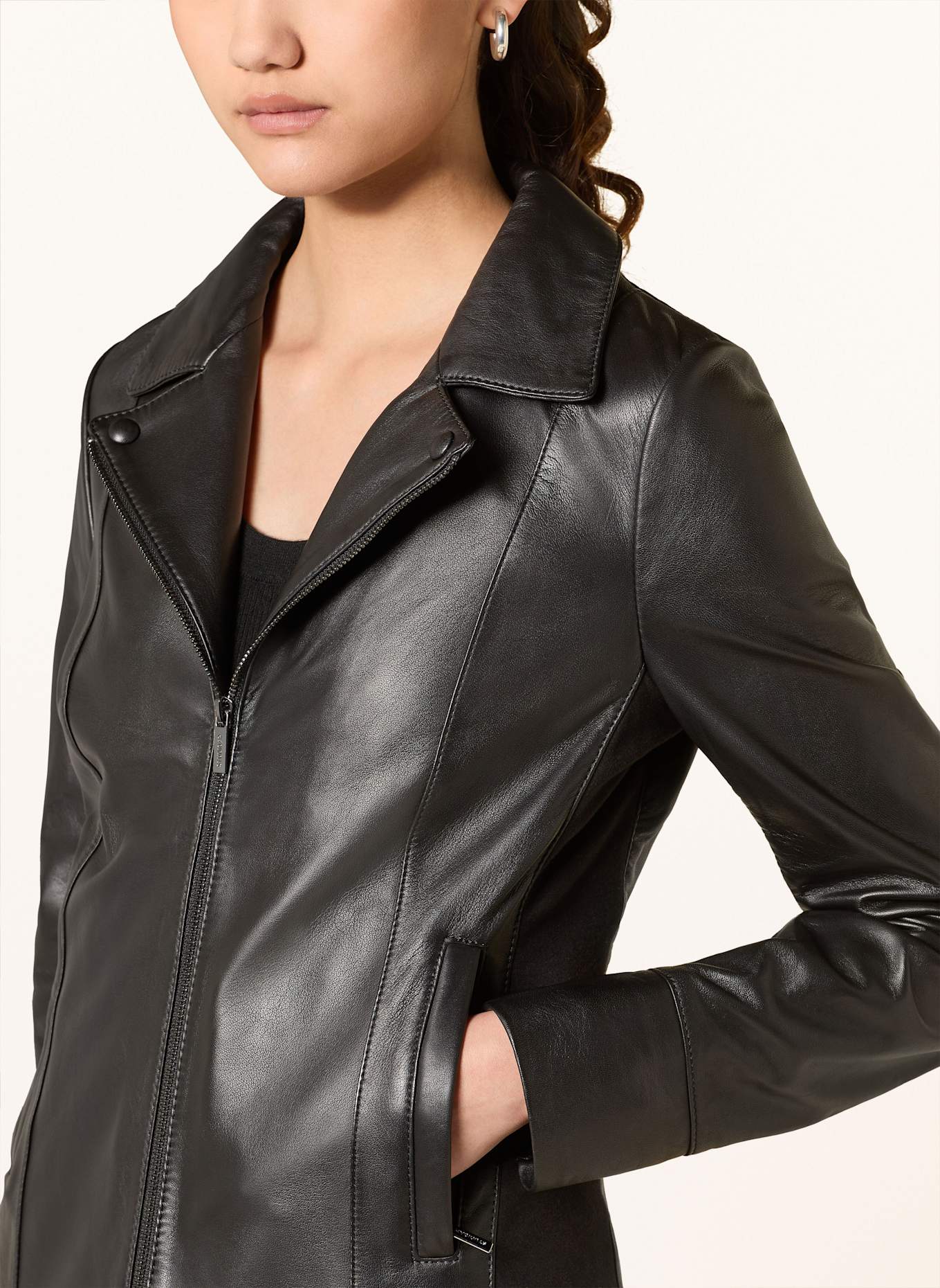 STUDIO AR Kurtka skórzana JOSIE: CZARNY