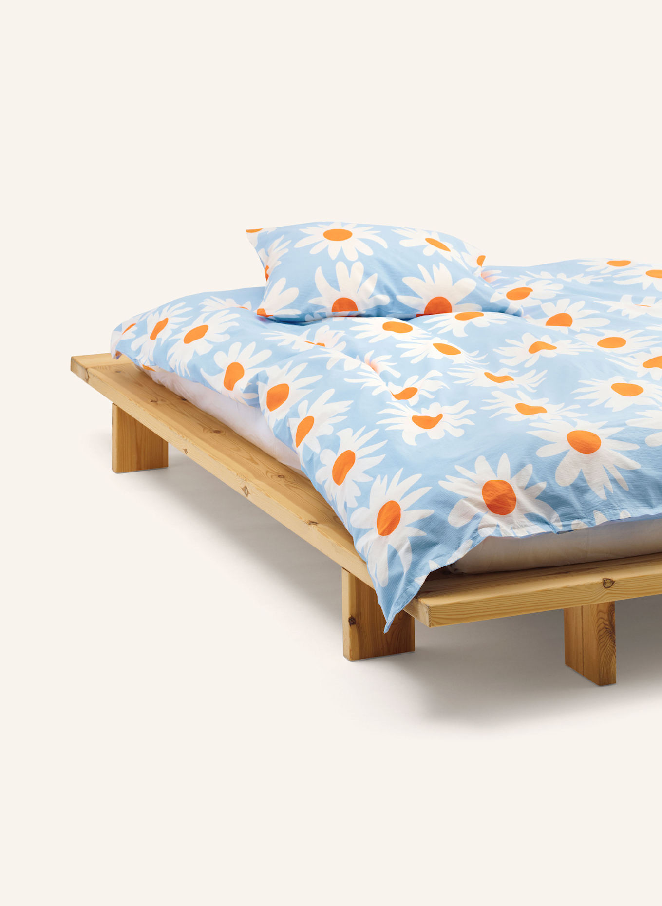 marimekko Kissenbezug RAKASTAA EI RAKASTA: HELLBLAU / CREME / ORANGE