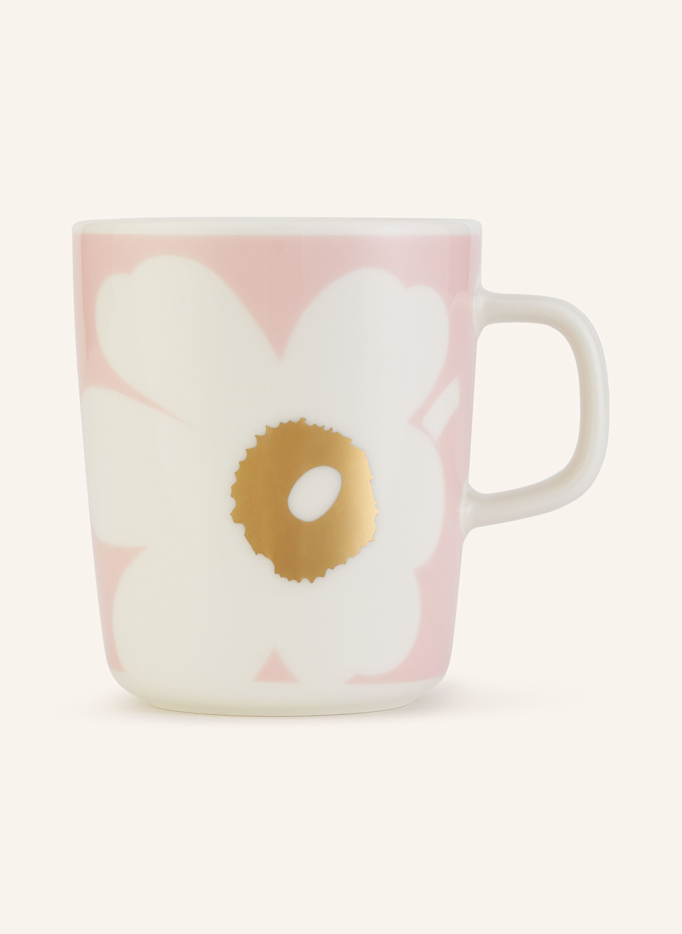 marimekko set of 2 mugs OIVA/JUHLA, Color: ECRU/ LIGHT PINK (Image 3)