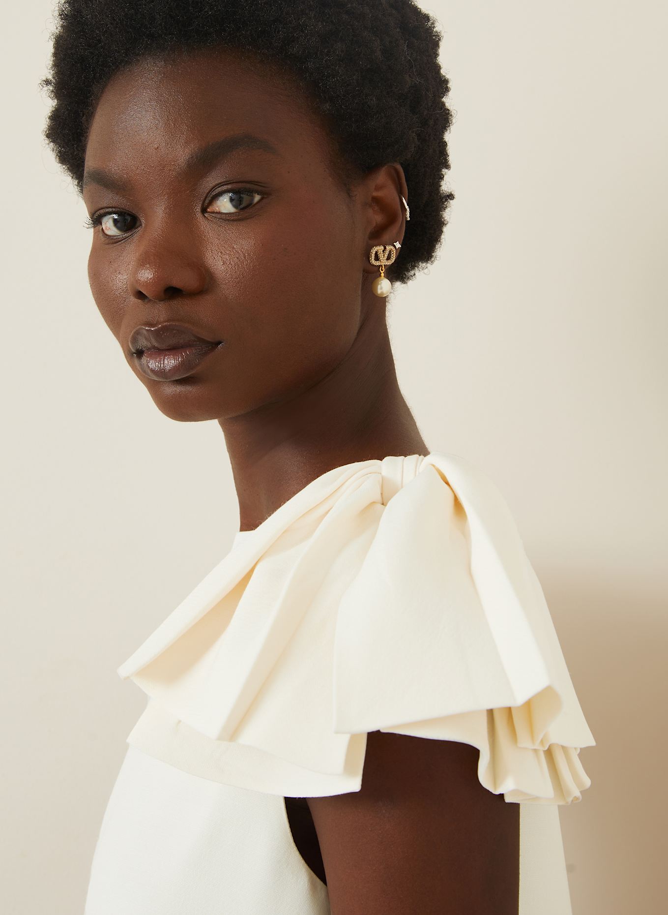 VALENTINO Dress with silk: ECRU
