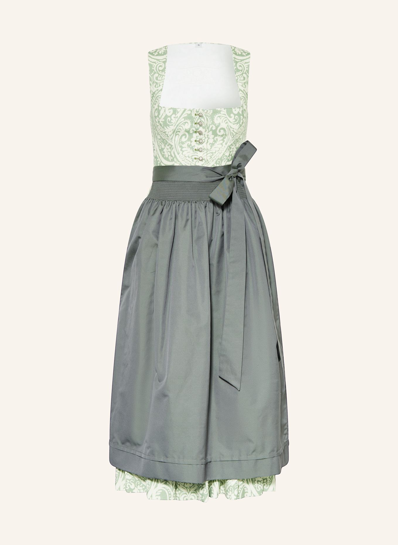 SPORTALM Dirndl: GRÜN/ ECRU