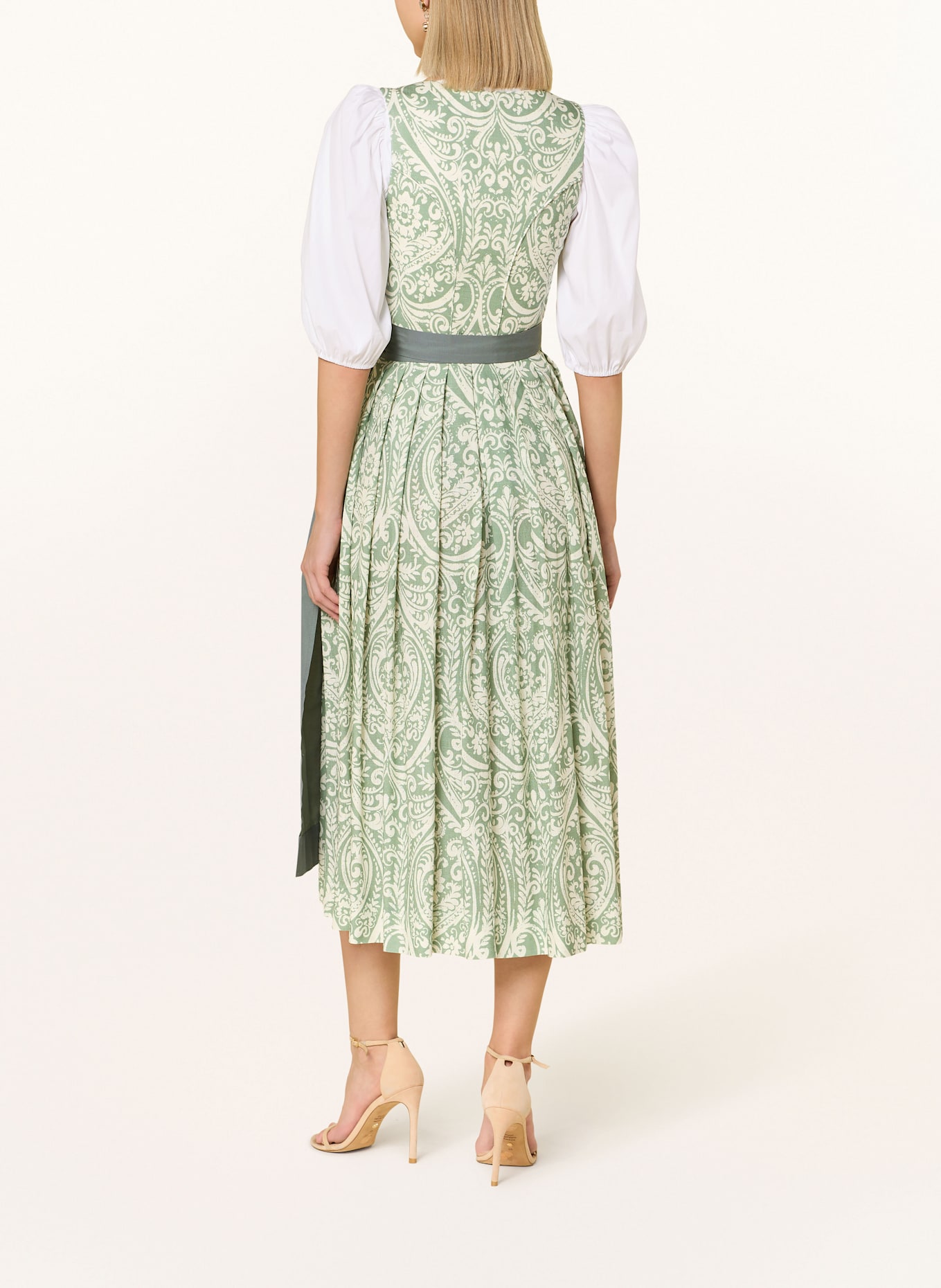 SPORTALM Dirndl: GRÜN/ ECRU