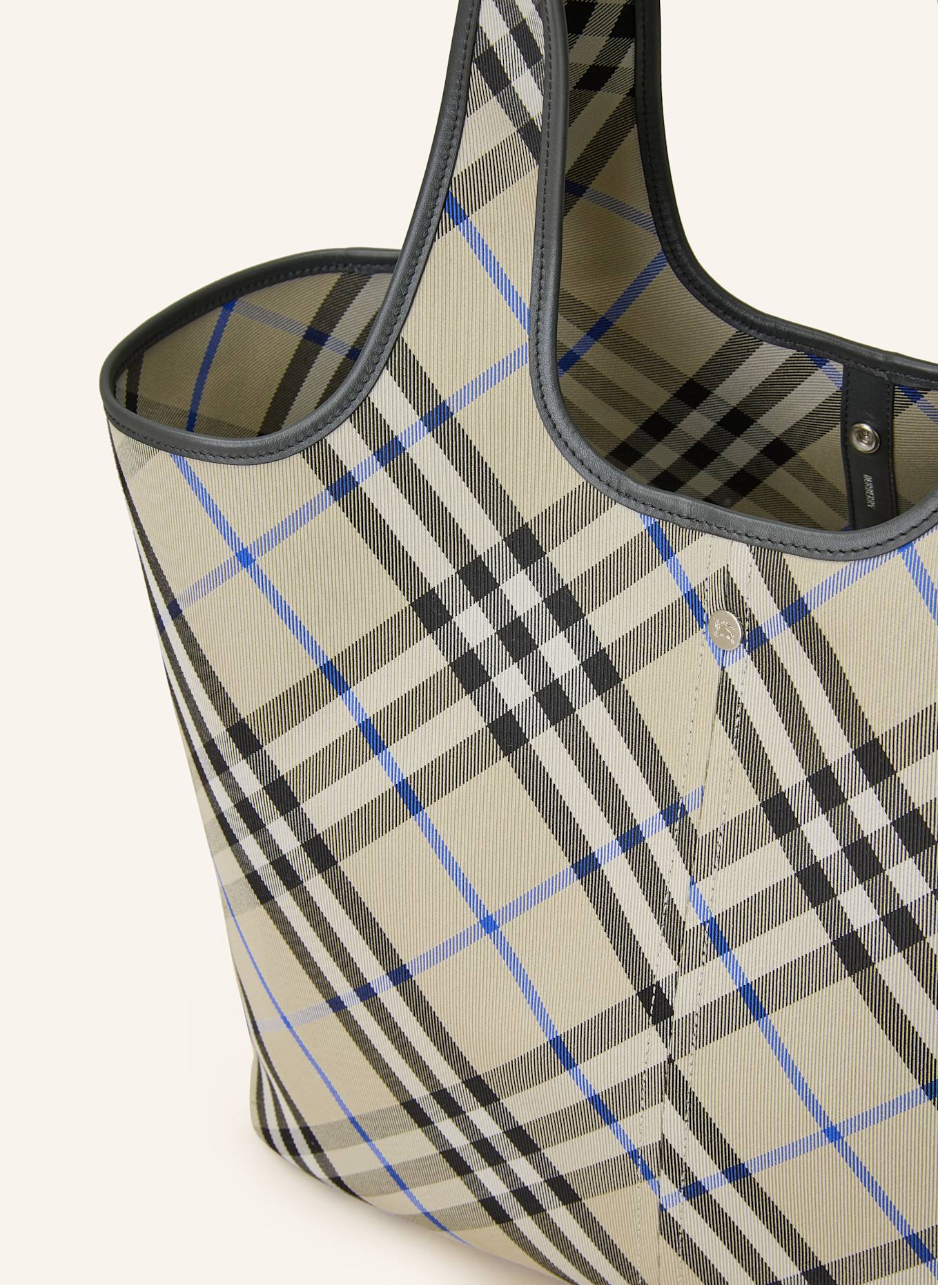 BURBERRY Shopper MEDIUM mit Pouch: HELLGRÜN / SCHWARZ / BLAU