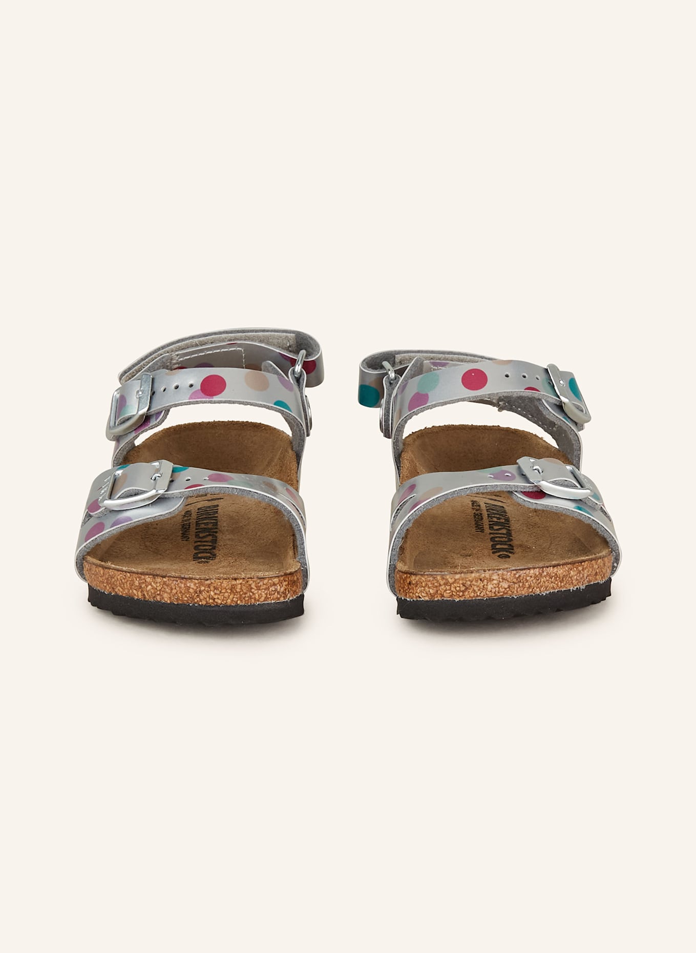 BIRKENSTOCK Sandalen RIO: SILBER/ PINK/ TÜRKIS