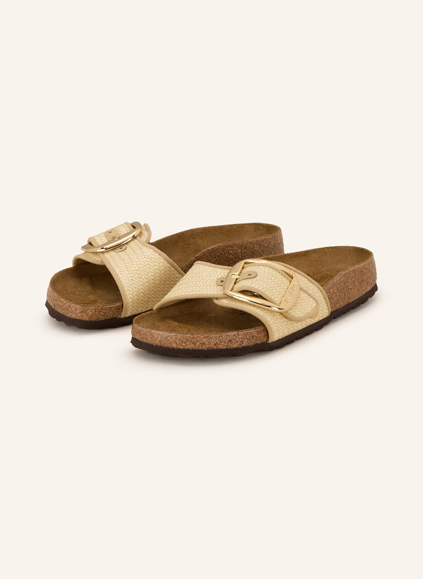 BIRKENSTOCK Pantoletten MADRID BIG BUCKLE RAFFIA: ECRU