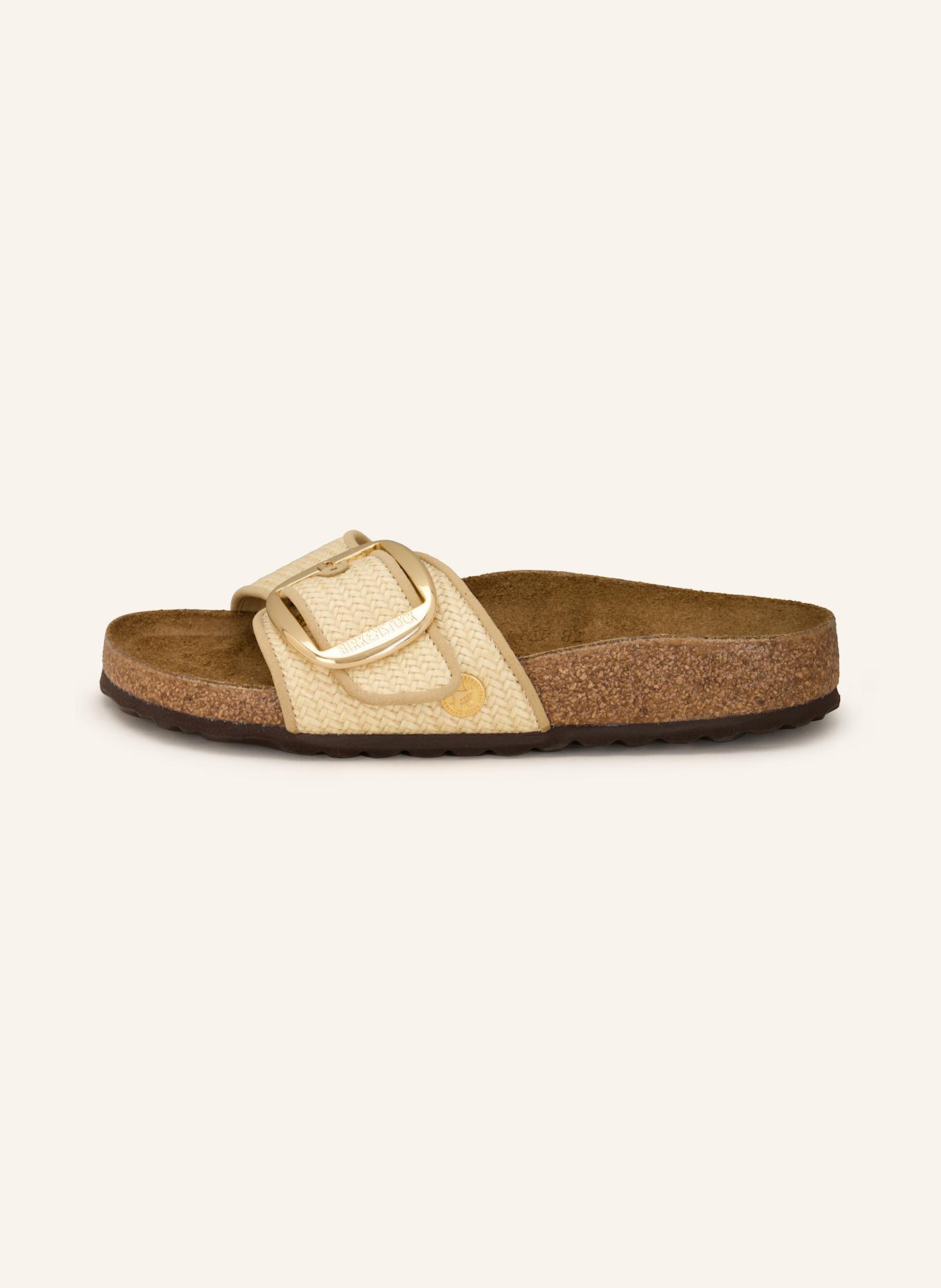 BIRKENSTOCK Pantoletten MADRID BIG BUCKLE RAFFIA: ECRU