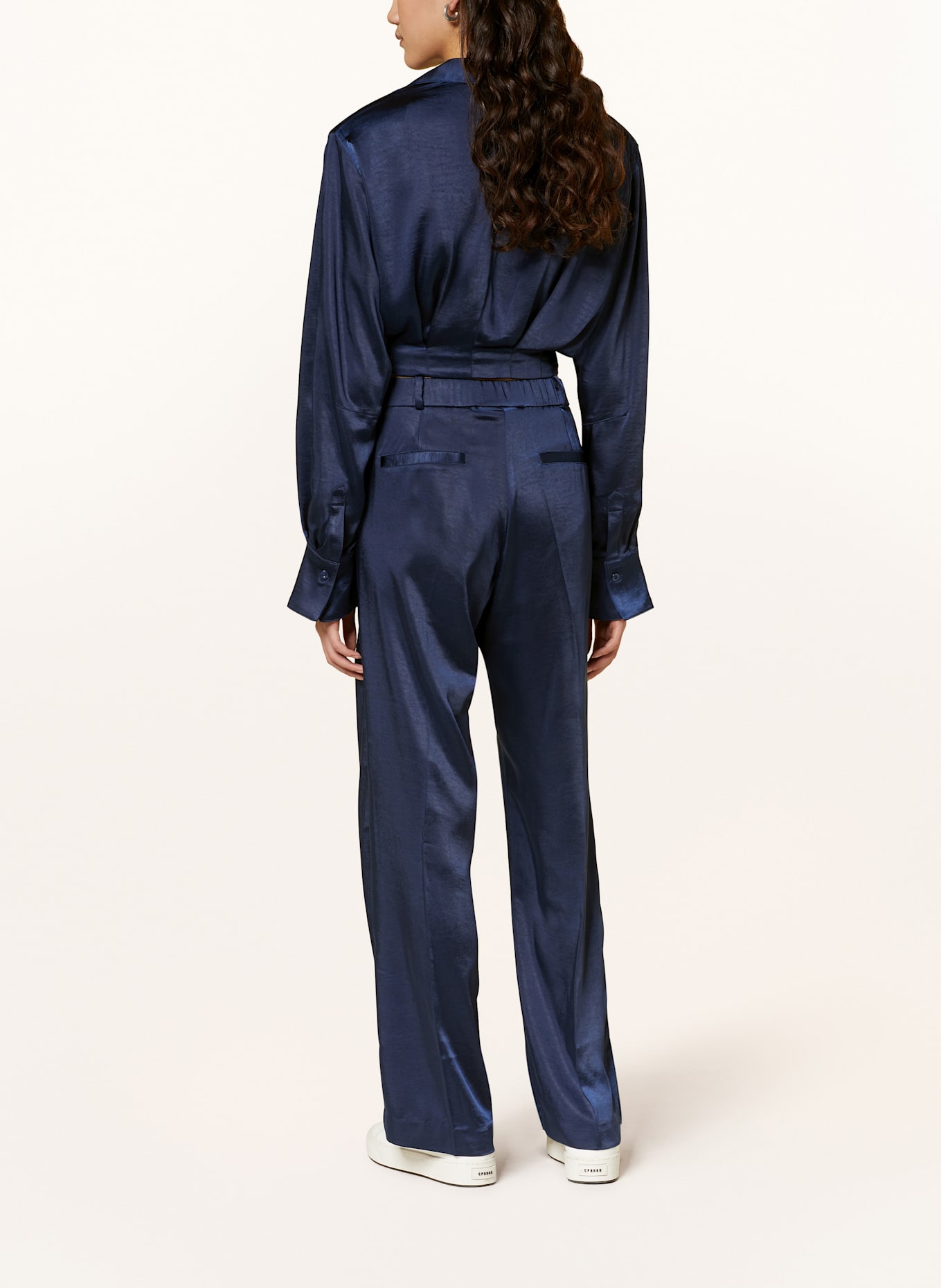 WRSTBHVR Spodnie satynowe MARINA: GRANATOWY