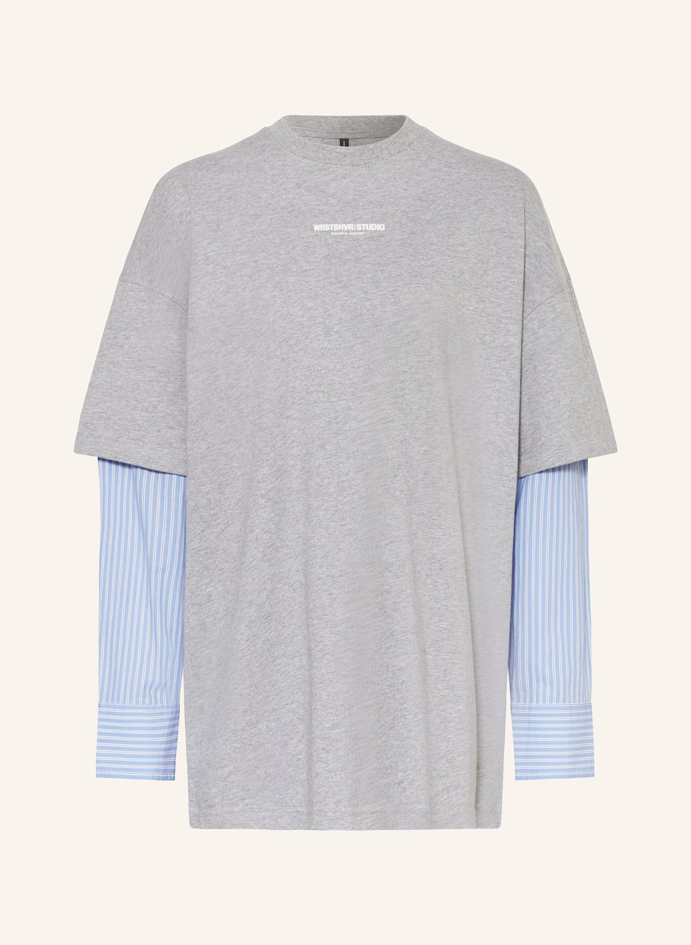 WRSTBHVR Sweatkleid YLVI im Materialmix: GRAU/ HELLBLAU/ WEISS