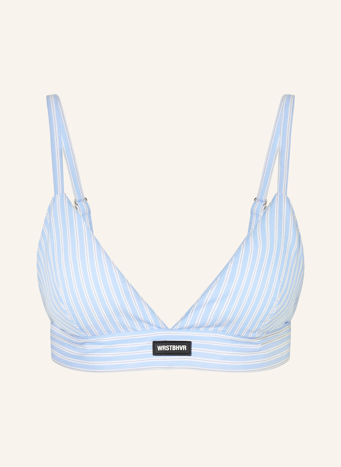 WRSTBHVR Cropped-Top FRITZI: HELLBLAU/ WEISS