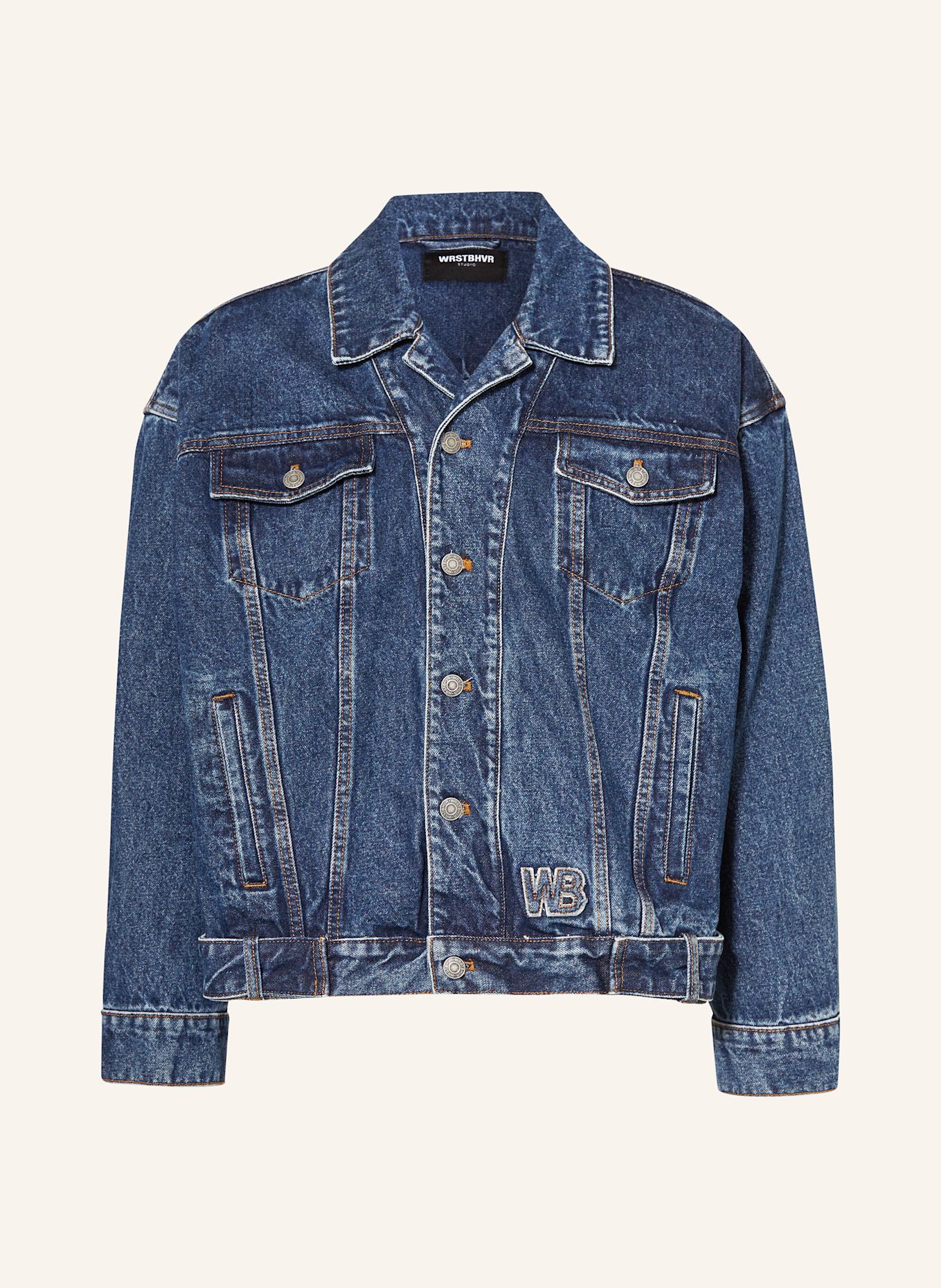 WRSTBHVR FRANK V2 denim jacket: DARK BLUE