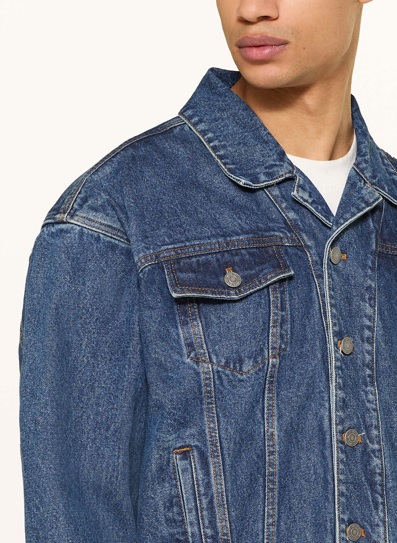 WRSTBHVR FRANK V2 denim jacket: DARK BLUE