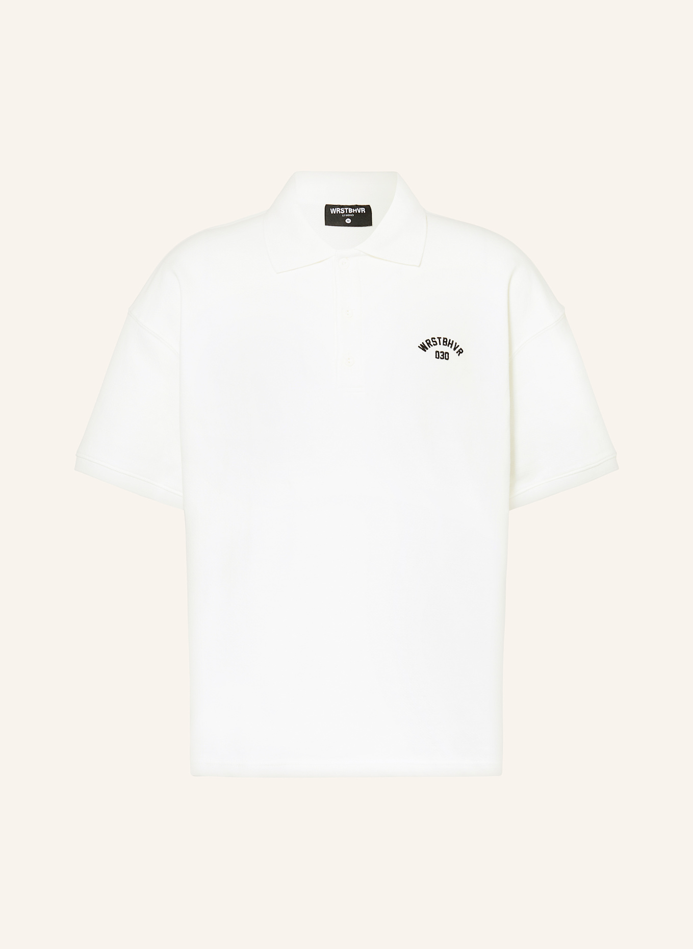 WRSTBHVR JARO Wide Fit piqué polo shirt: WHITE