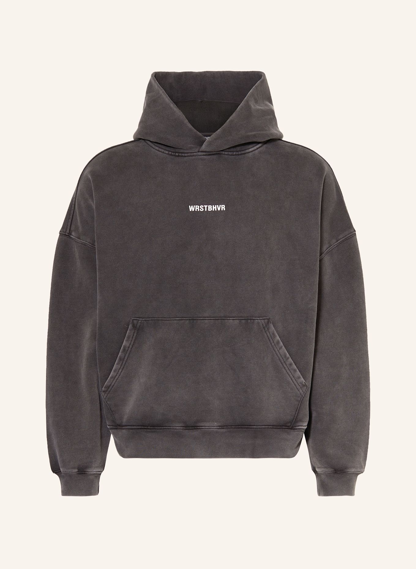 WRSTBHVR Mikina s kapucí MECK V2: ŠEDÁ / BÍLÁ