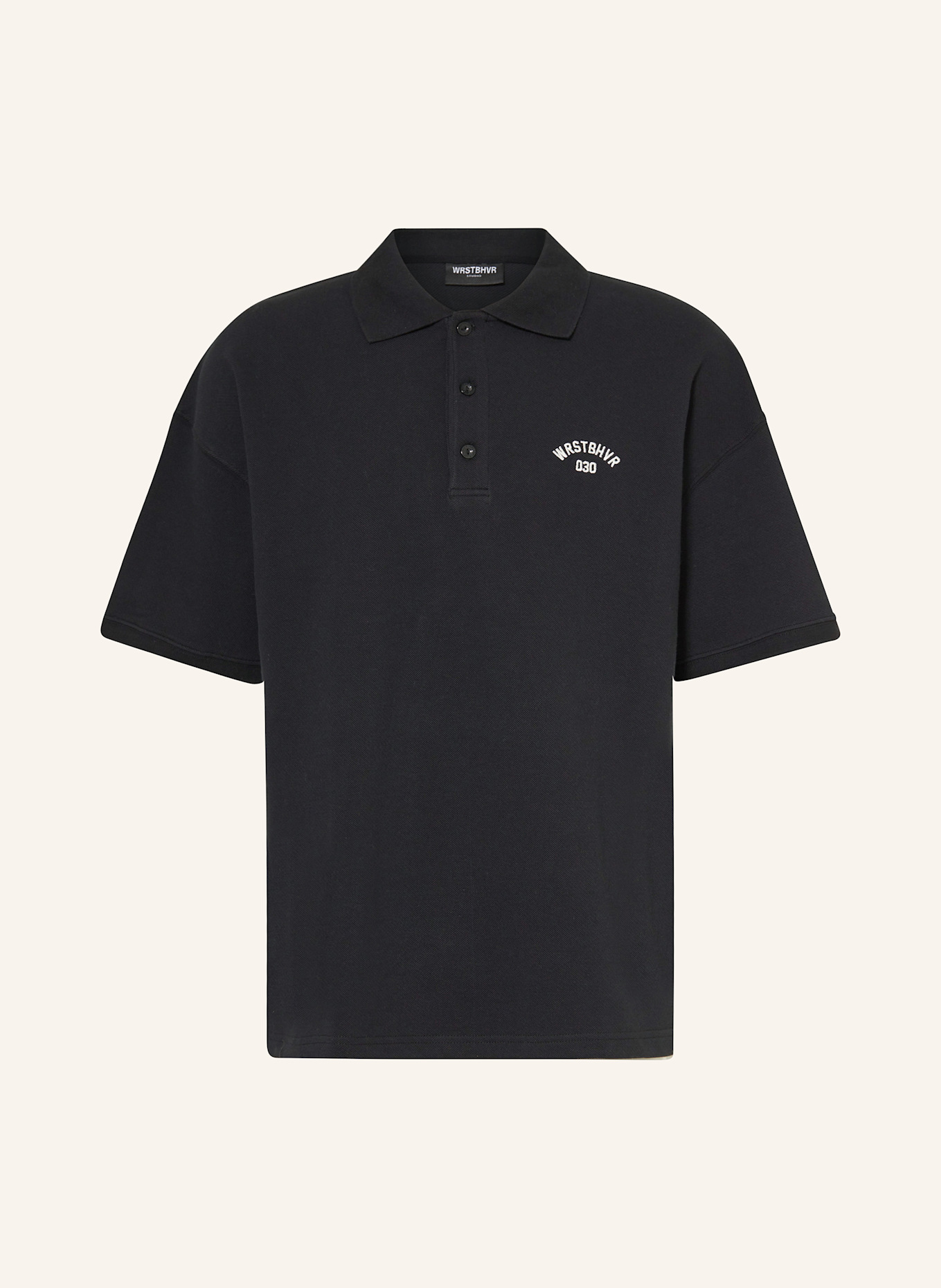 WRSTBHVR Piqué-Poloshirt JARO Wide Fit: SCHWARZ