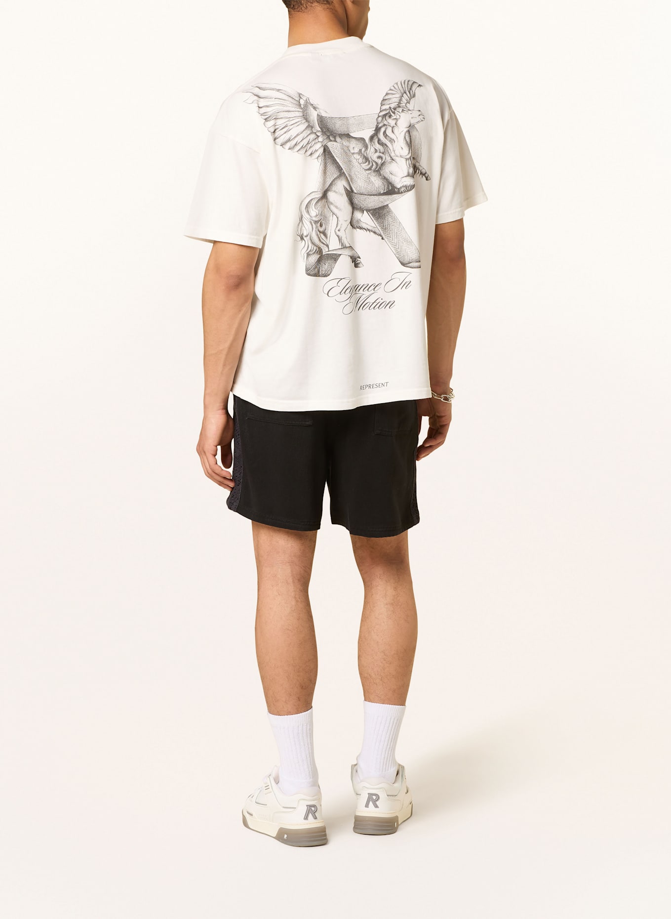 REPRESENT Shorts mit Galonstreifen: SCHWARZ