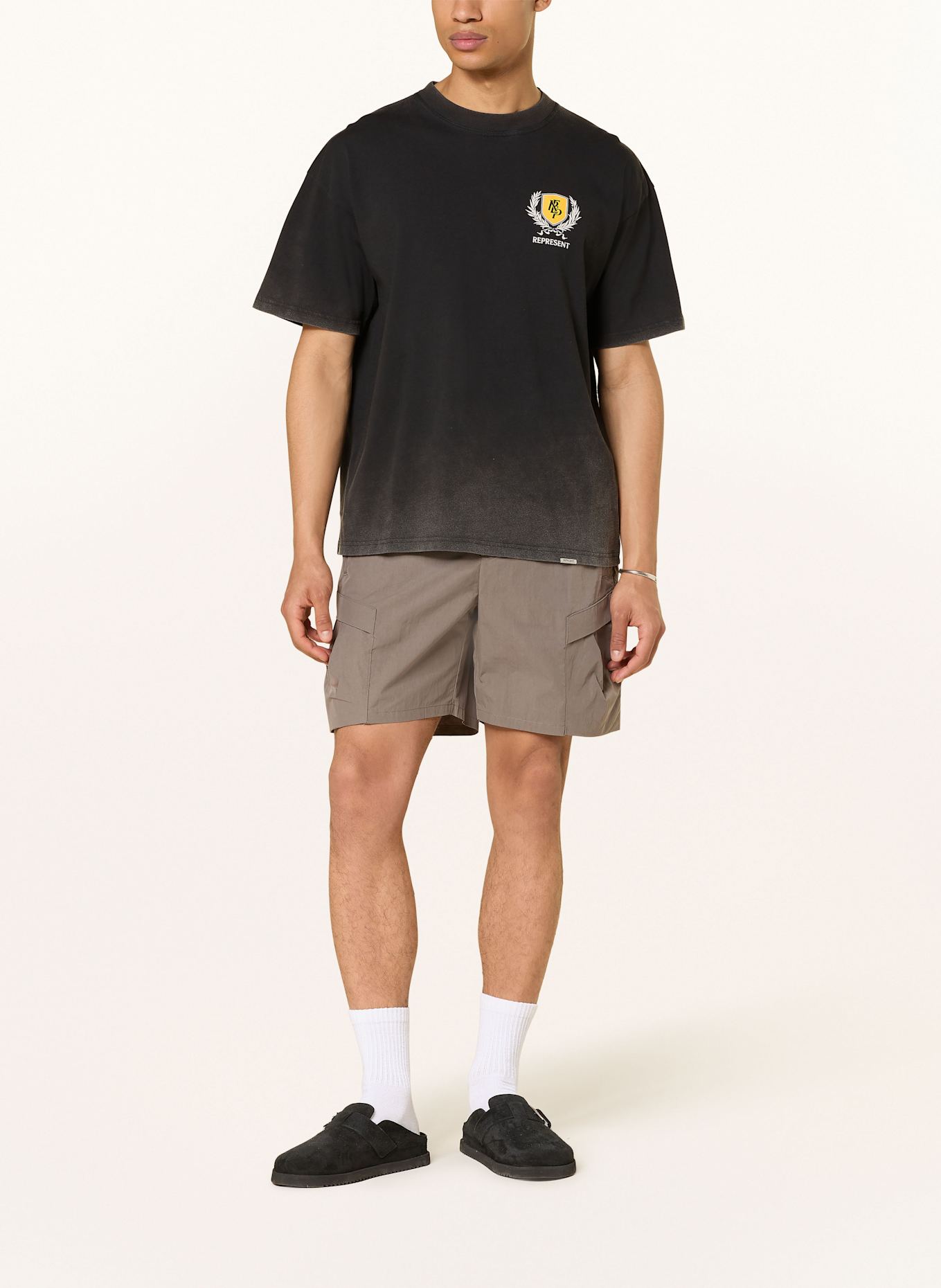 REPRESENT T-Shirt CREST: SCHWARZ / WEISS / GELB