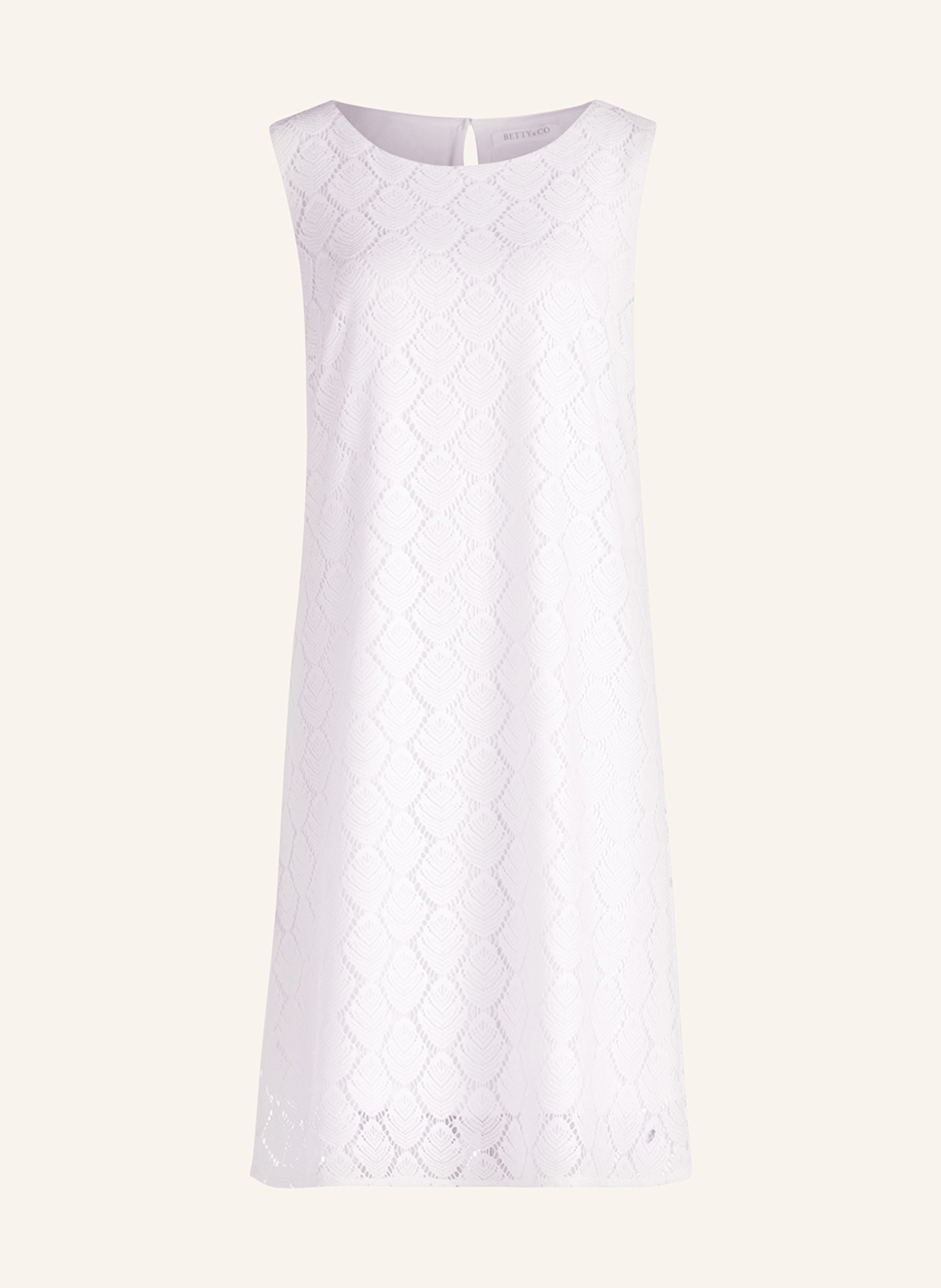 BETTY&CO Sukienka z dziurkowanej koronki: BIAŁY