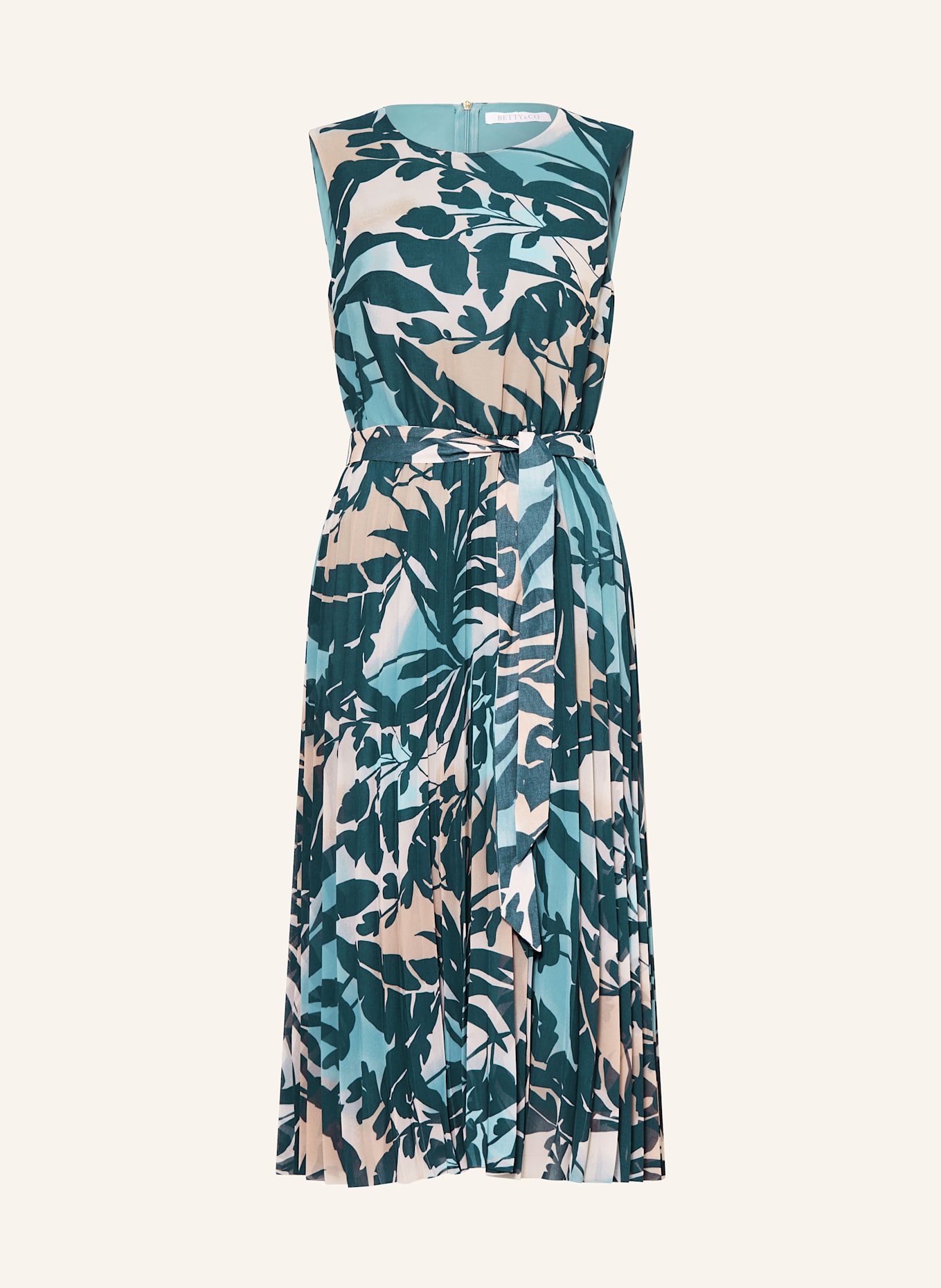 BETTY&CO Šaty s plisováním: PETROLEJOVÁ / MÁTOVÁ / BÉŽOVÁ