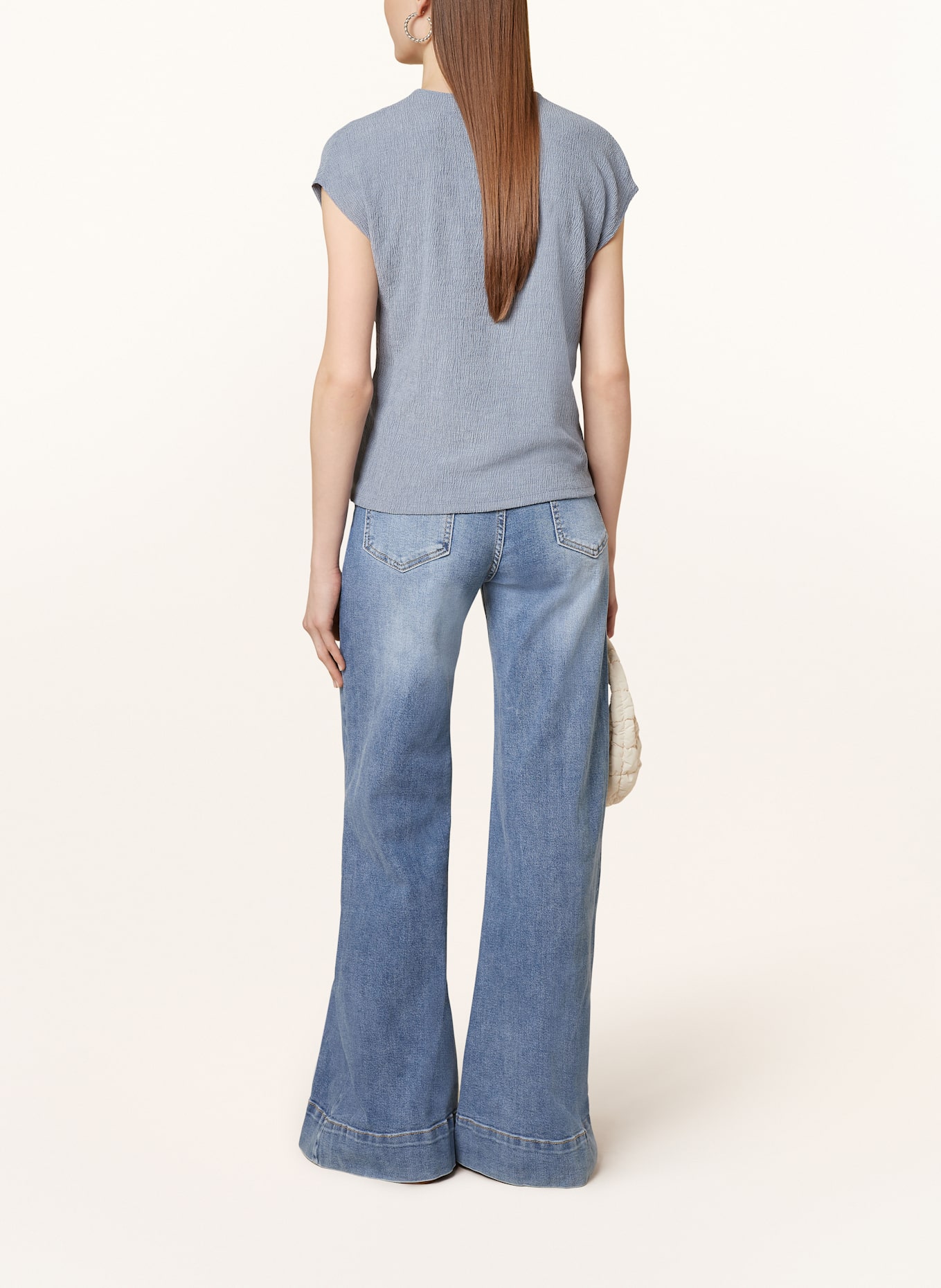 CARTOON Bluse in Wickeloptik: BLAUGRAU