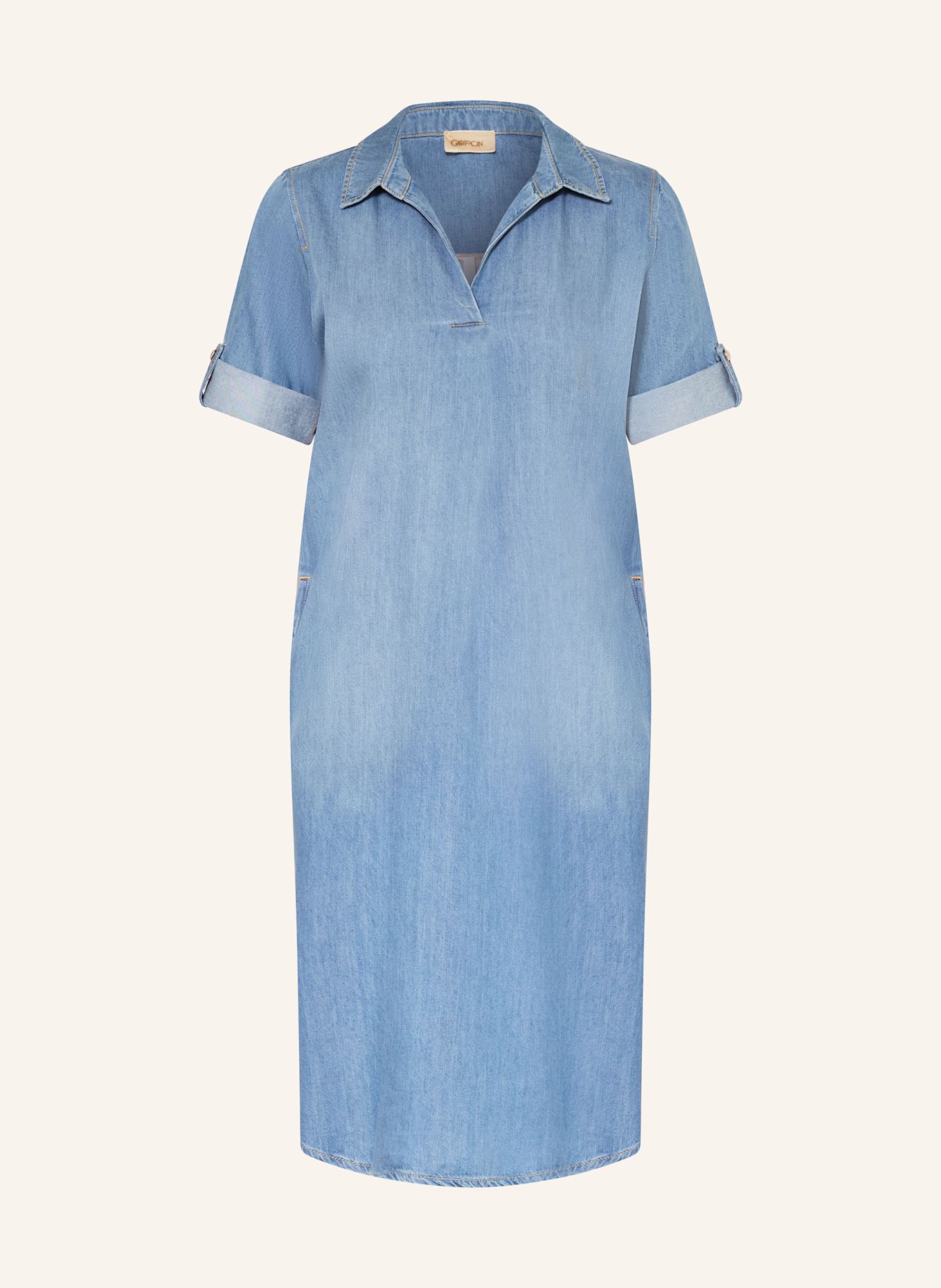 CARTOON Kleid im Materialmix: BLAU / ROSÉ