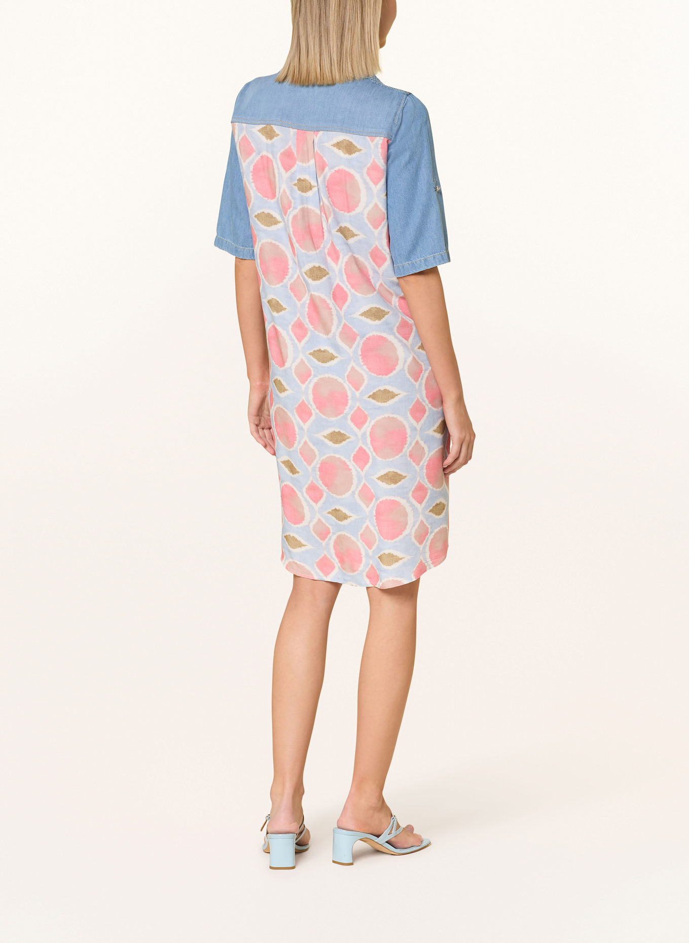 CARTOON Kleid im Materialmix: BLAU / ROSÉ