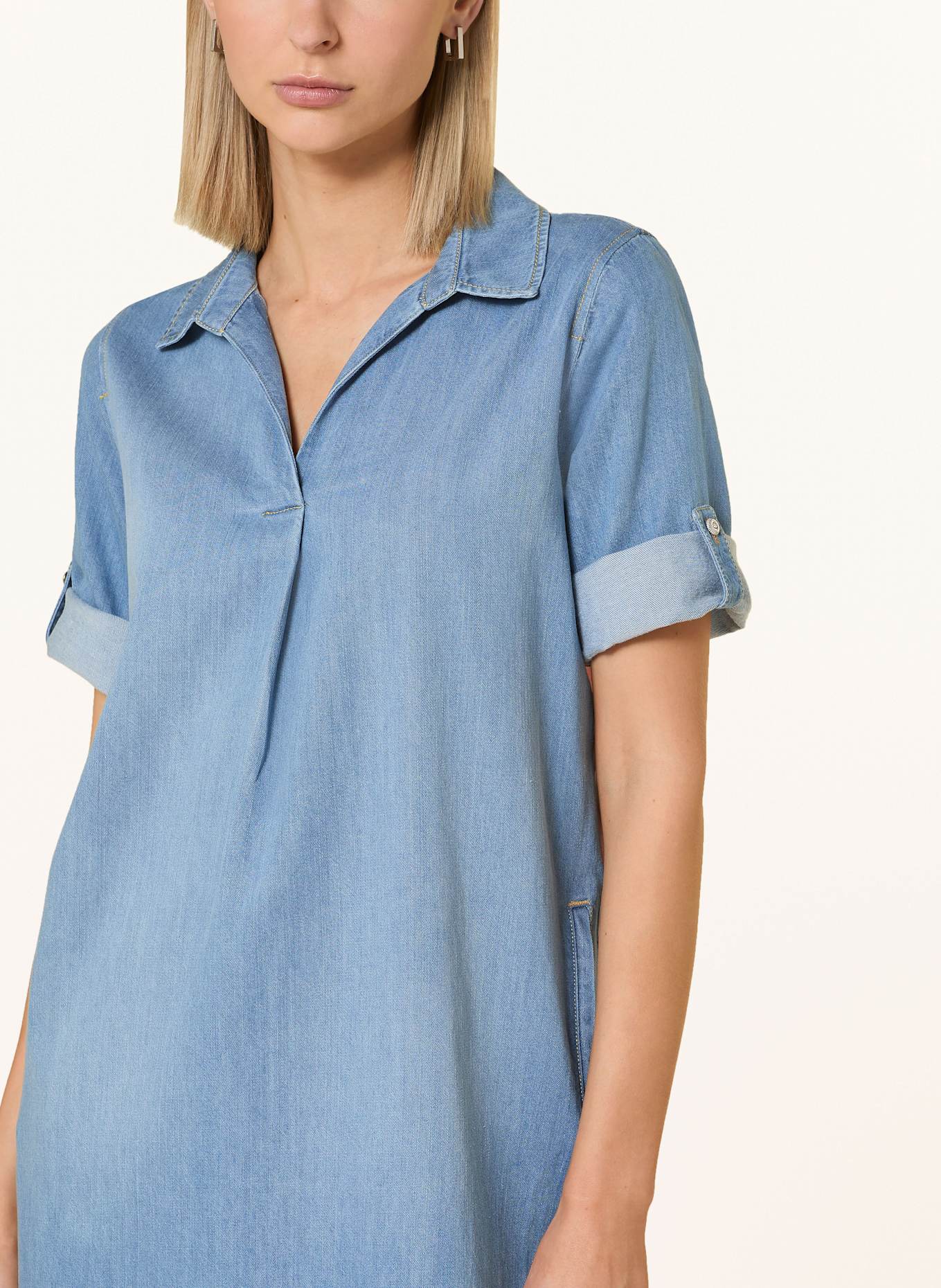 CARTOON Kleid im Materialmix: BLAU / ROSÉ