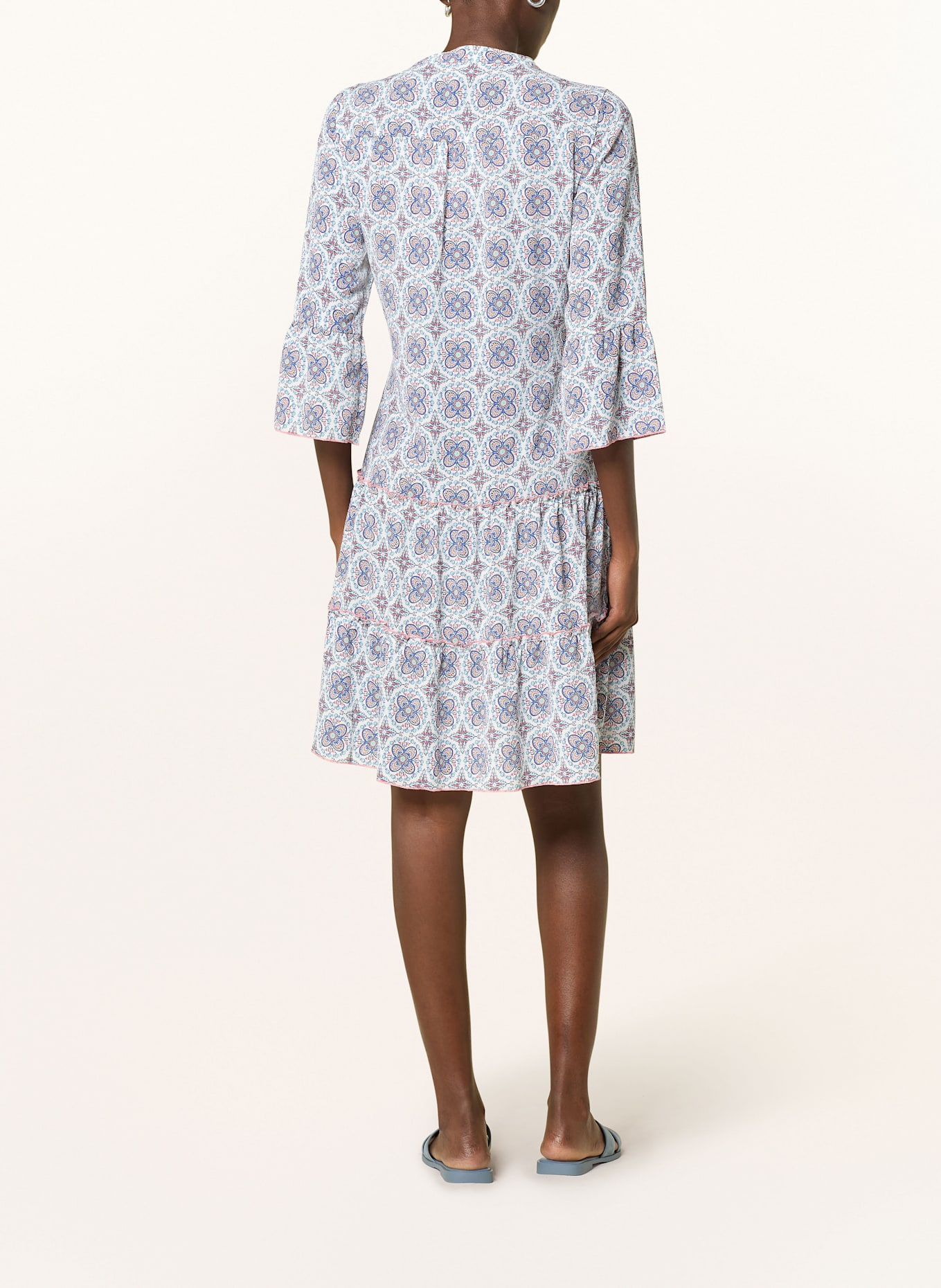 CARTOON Kleid mit 3/4-Arm: BLAU / HELLORANGE