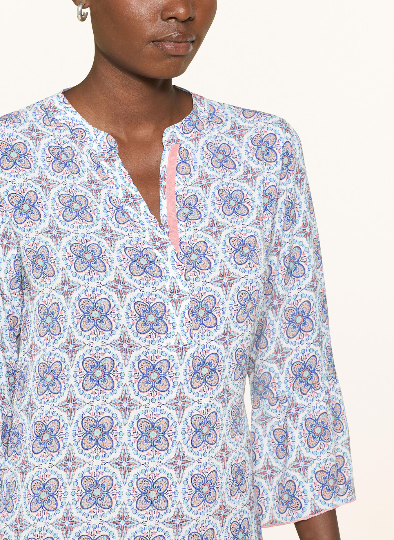 CARTOON Kleid mit 3/4-Arm: BLAU / HELLORANGE