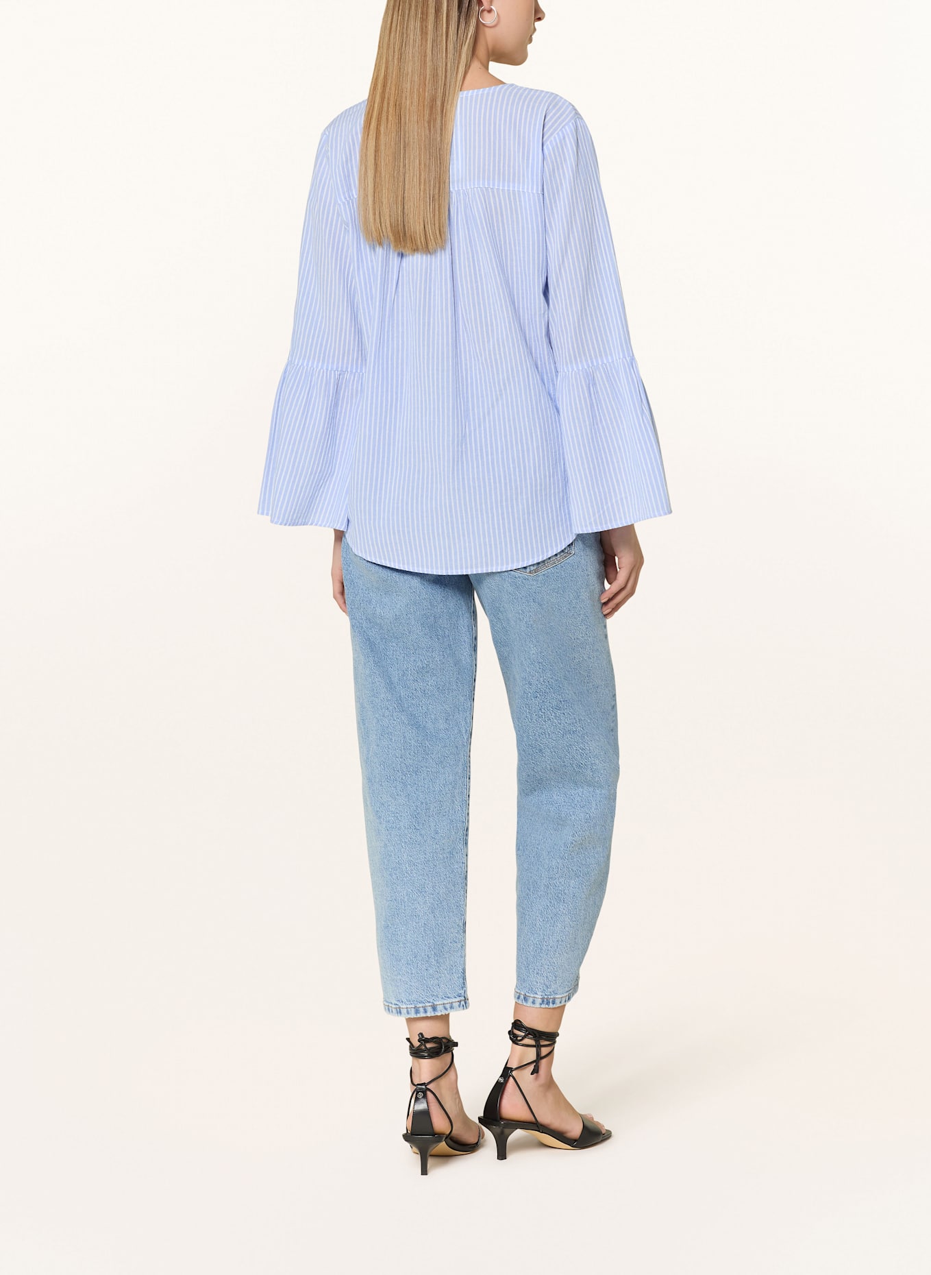 CARTOON Blusenshirt mit 3/4-Arm: HELLBLAU / WEISS