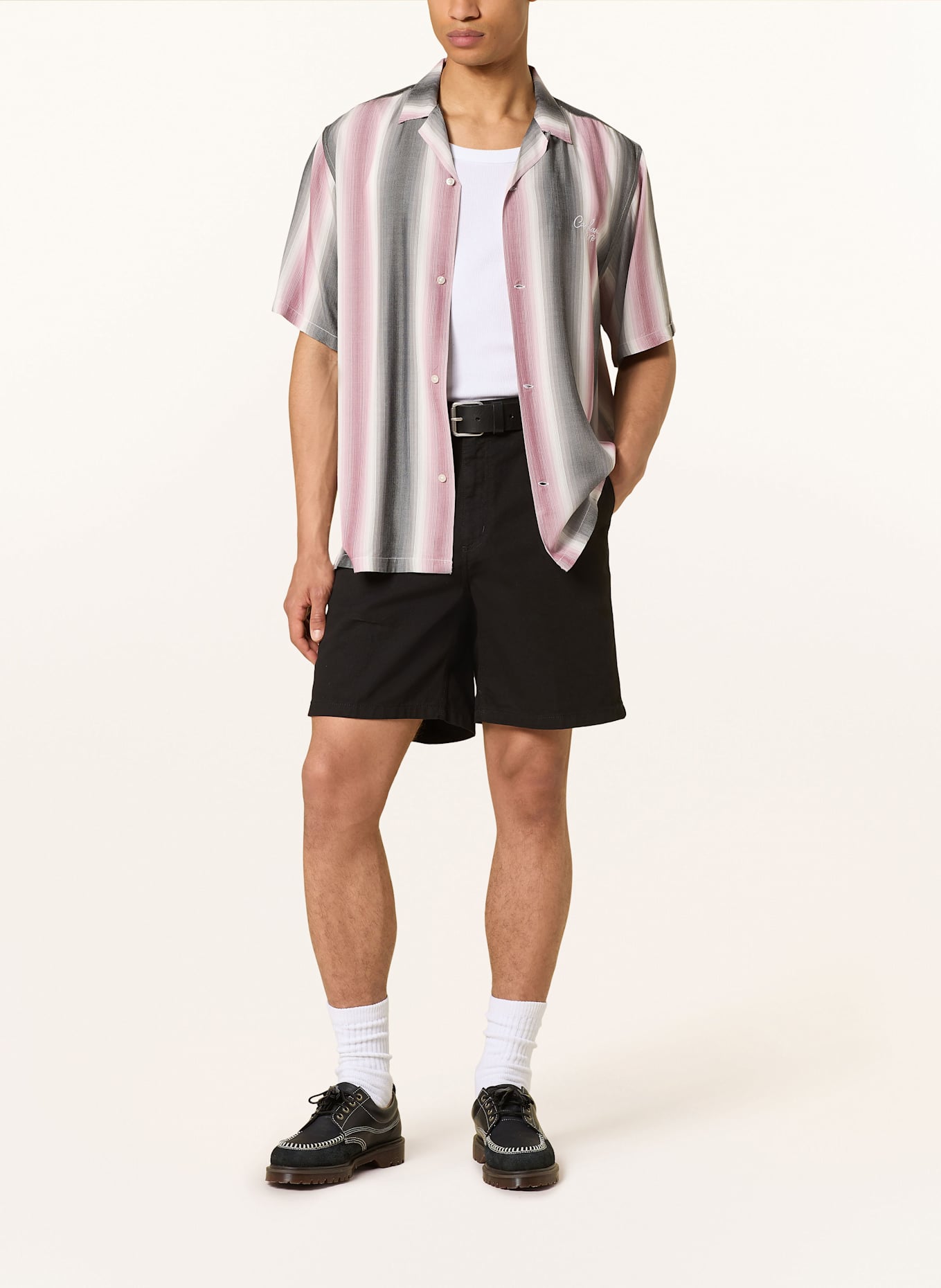 carhartt WIP Resorthemd DASHNER Loose Fit: GRAU / ALTROSA / WEISS