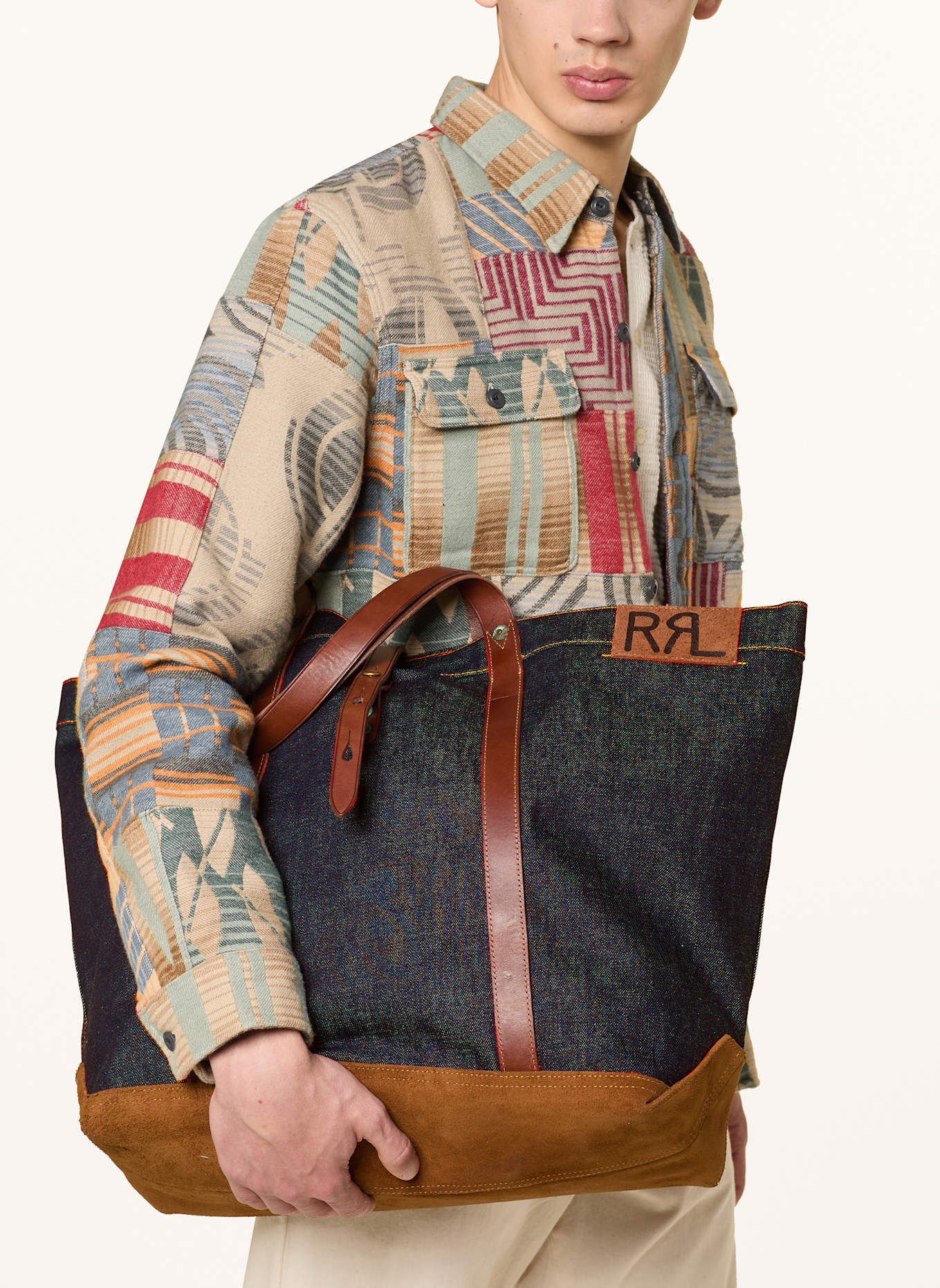 RRL Reisetasche HOWARD: BLAU / BRAUN