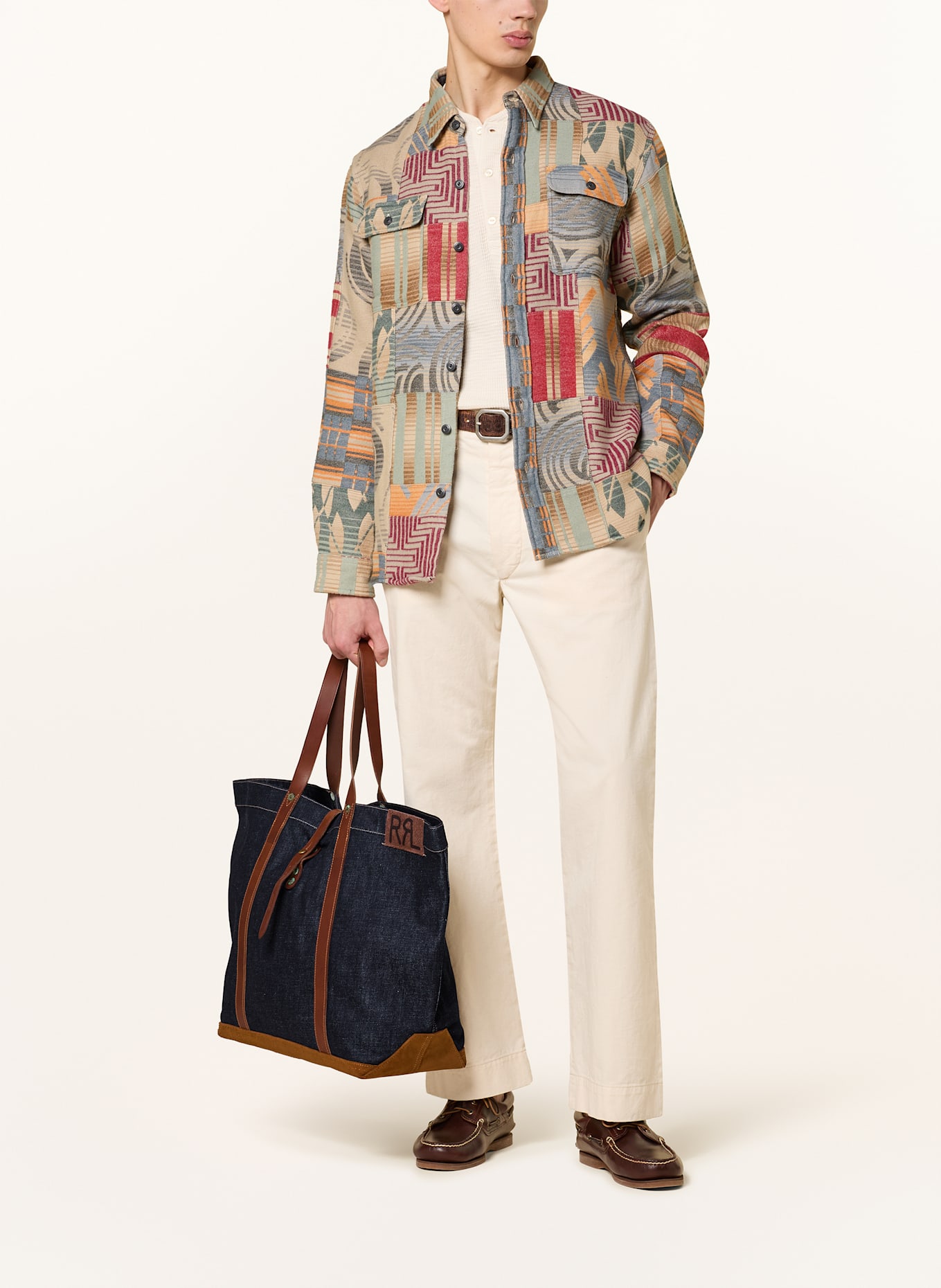 RRL Reisetasche HOWARD: BLAU / BRAUN