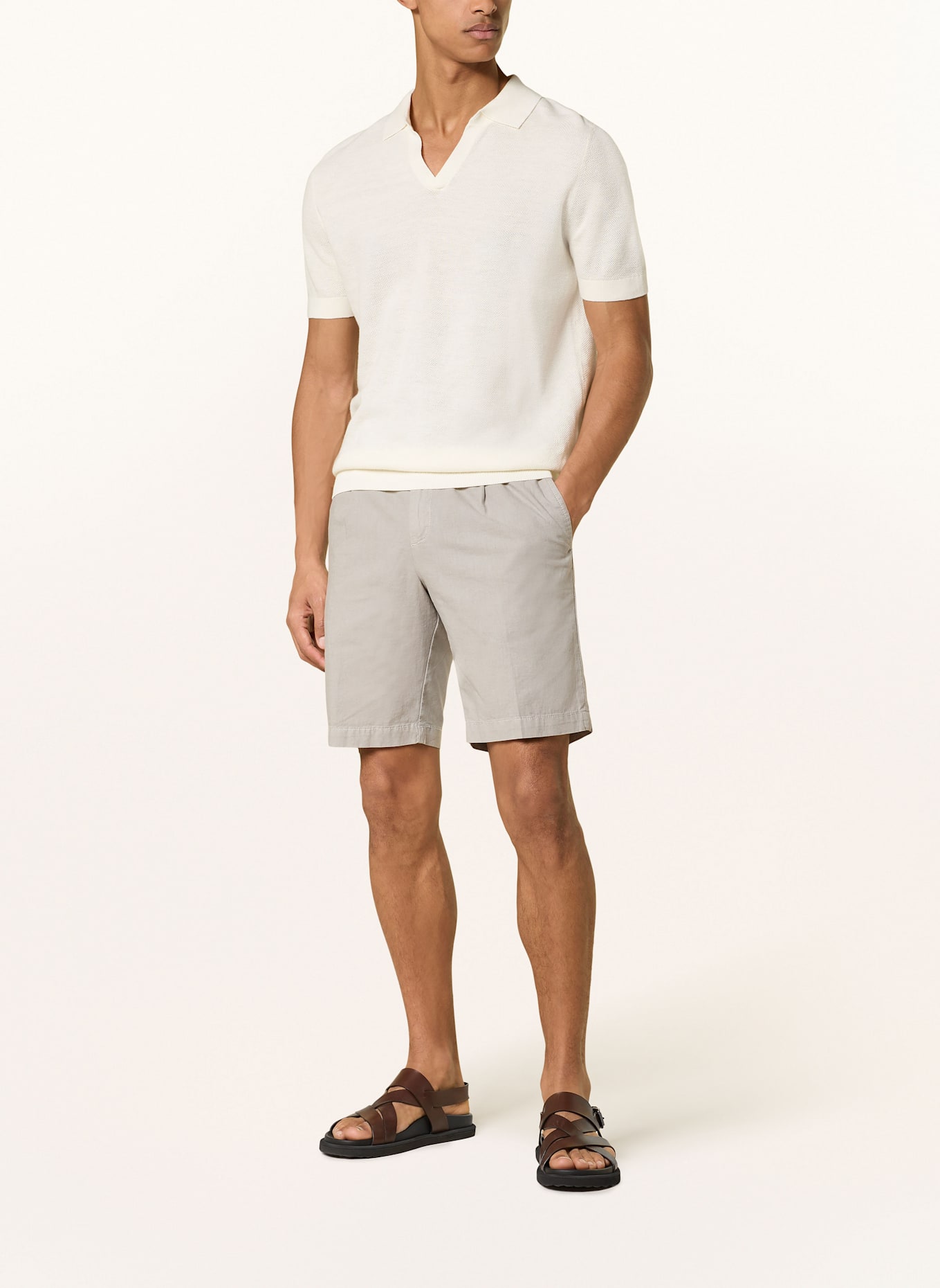 CINQUE Chinoshorts CISALTO Regular Fit mit Leinen: GRAU