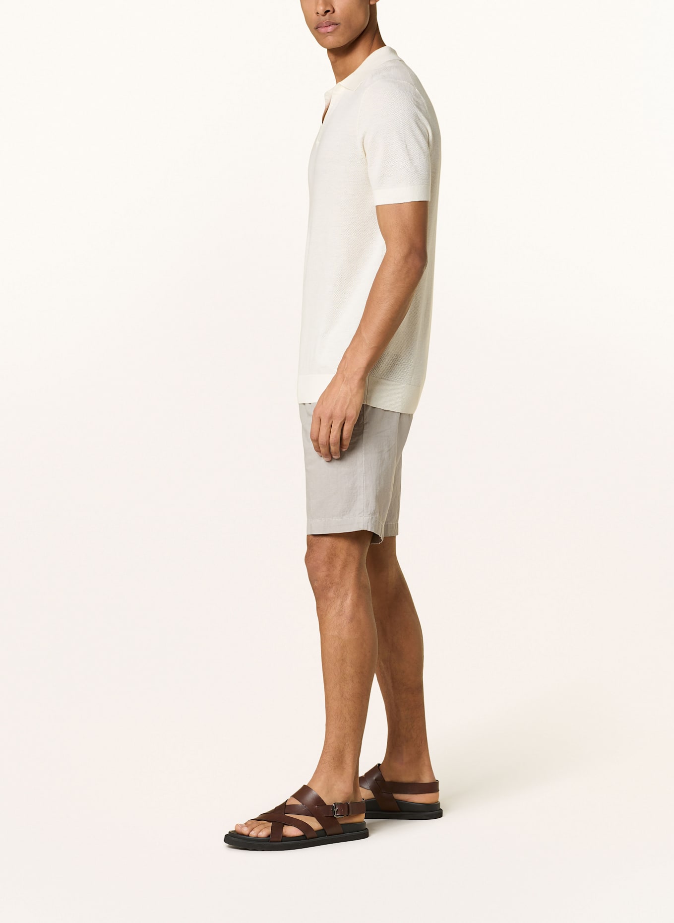 CINQUE Chinoshorts CISALTO Regular Fit mit Leinen: GRAU